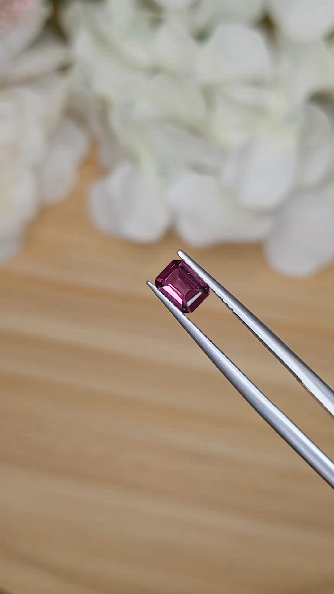 0.54 Ct. Purplish Pink Rhodolite Garnet from Ceylon (Sri Lanka) Size Video