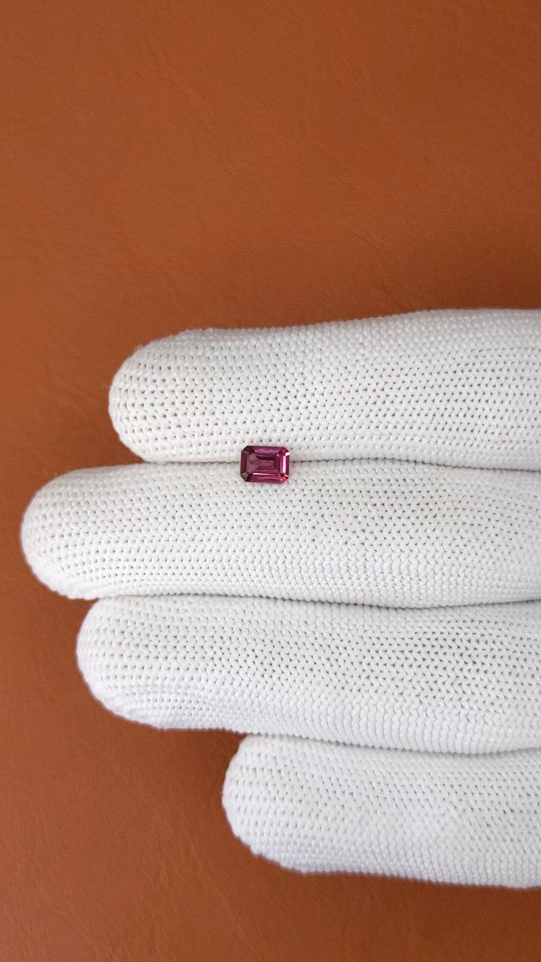 0.54 Ct. Purplish Pink Rhodolite Garnet from Ceylon (Sri Lanka) Size Video