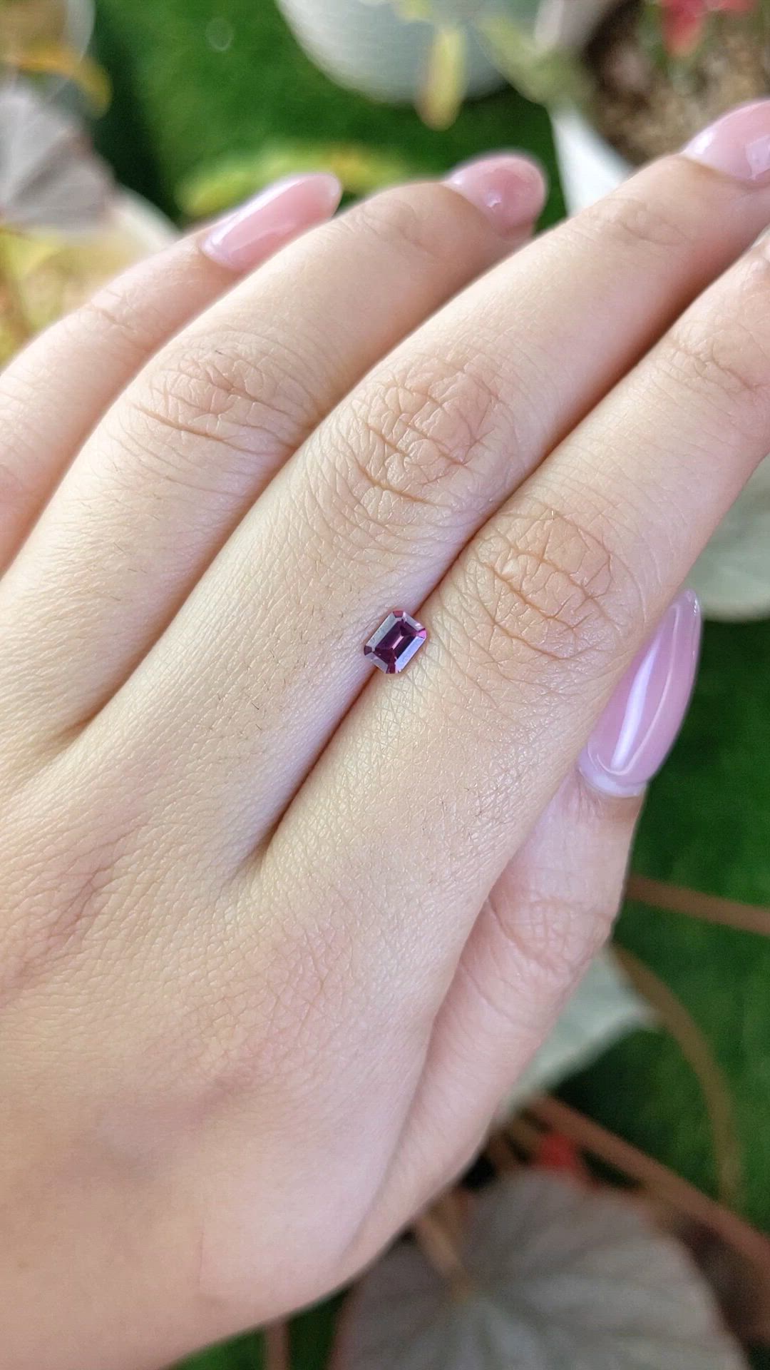 0.39 Ct. Pinkish Purple Rhodolite Garnet from Ceylon (Sri Lanka) Size Video