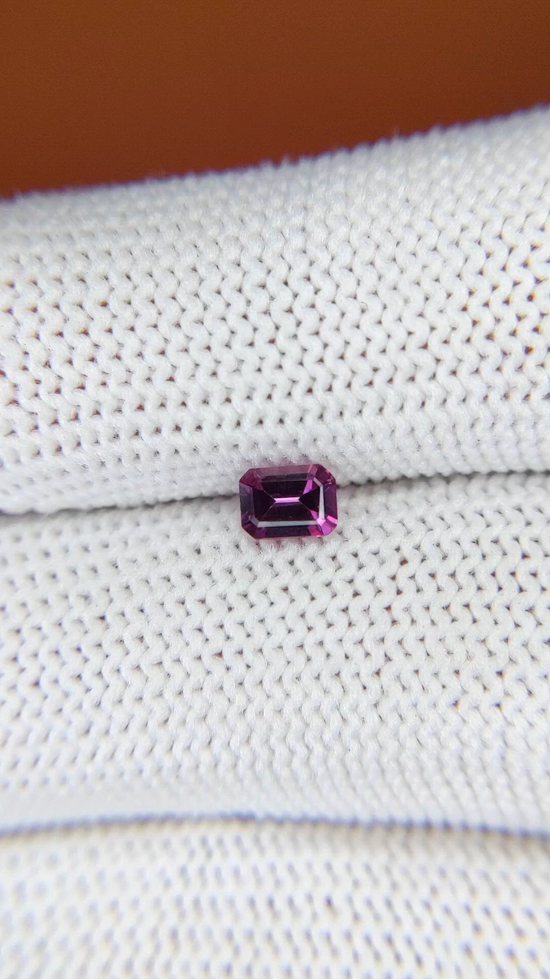 0.39 Ct. Pinkish Purple Rhodolite Garnet from Ceylon (Sri Lanka) Size Video