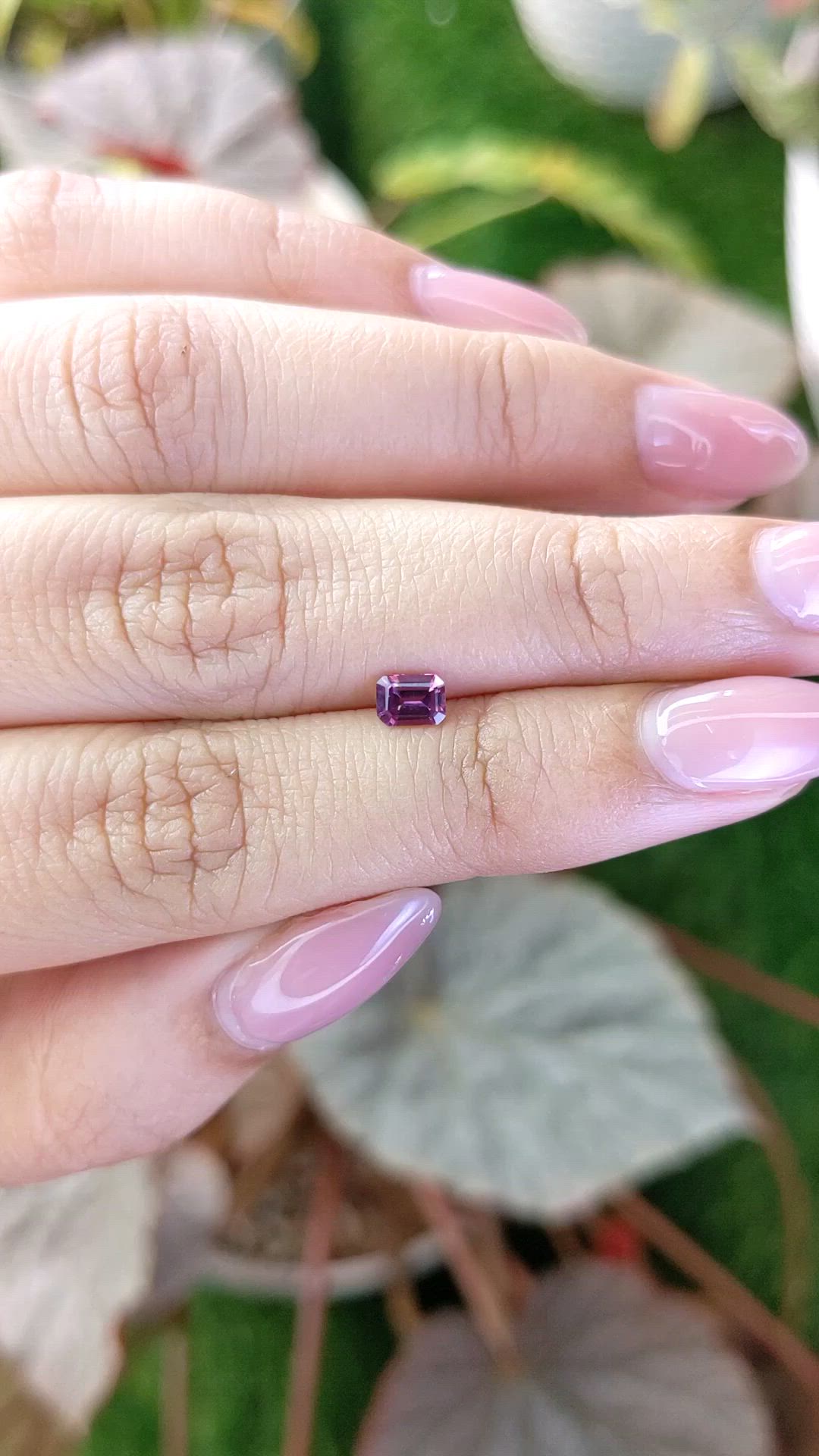 0.39 Ct. Pinkish Purple Rhodolite Garnet from Ceylon (Sri Lanka) Size Video