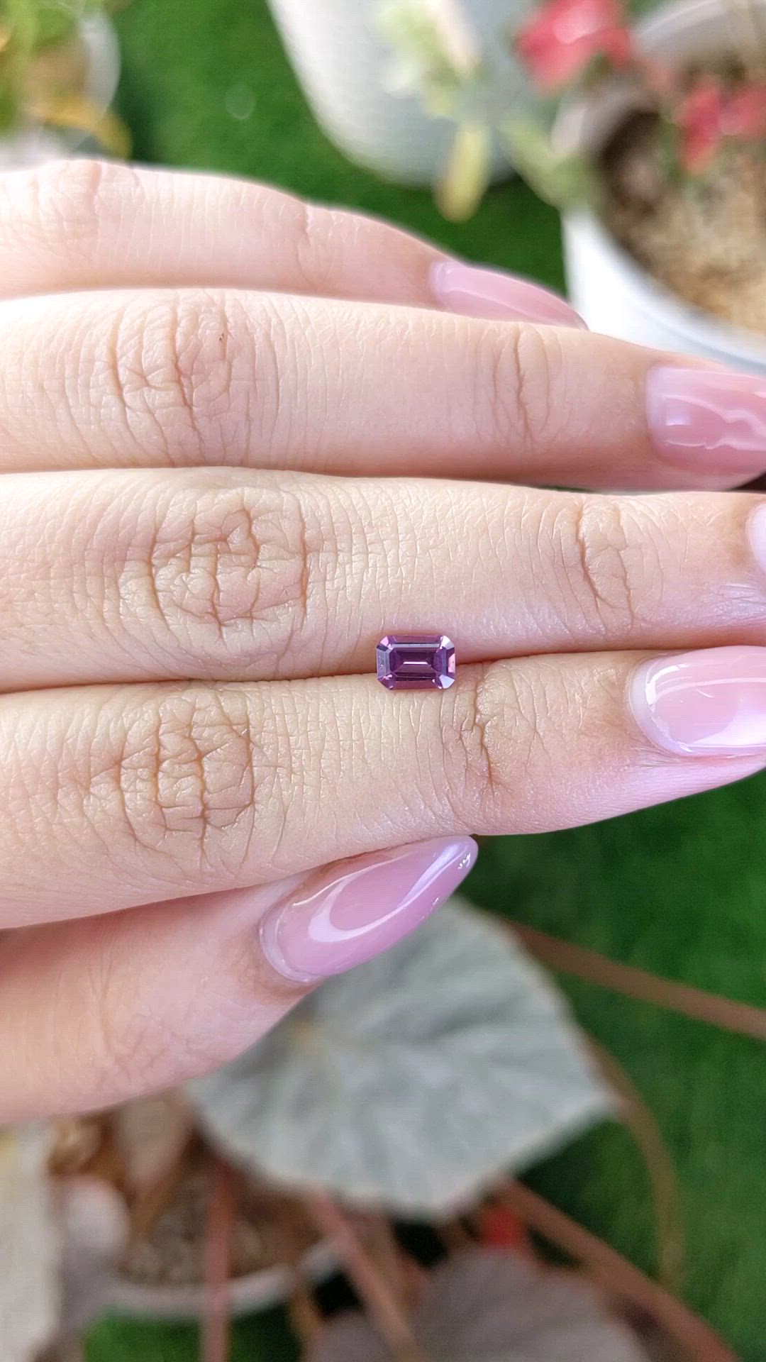 0.59 Ct. Pinkish Purple Rhodolite Garnet from Ceylon (Sri Lanka) Size Video