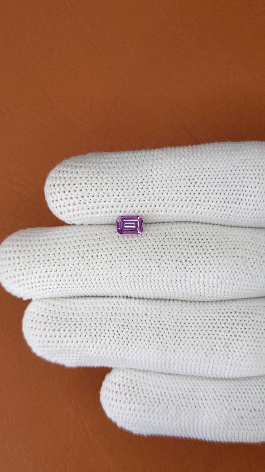 0.59 Ct. Pinkish Purple Rhodolite Garnet from Ceylon (Sri Lanka) Size Video