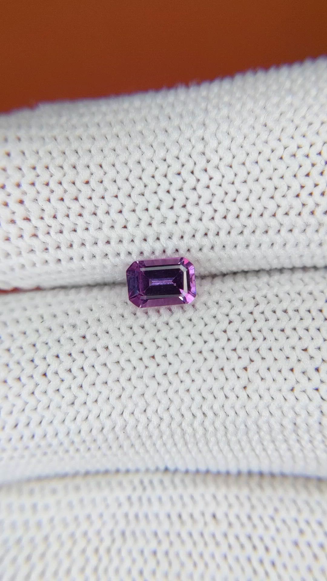 0.59 Ct. Pinkish Purple Rhodolite Garnet from Ceylon (Sri Lanka) Size Video