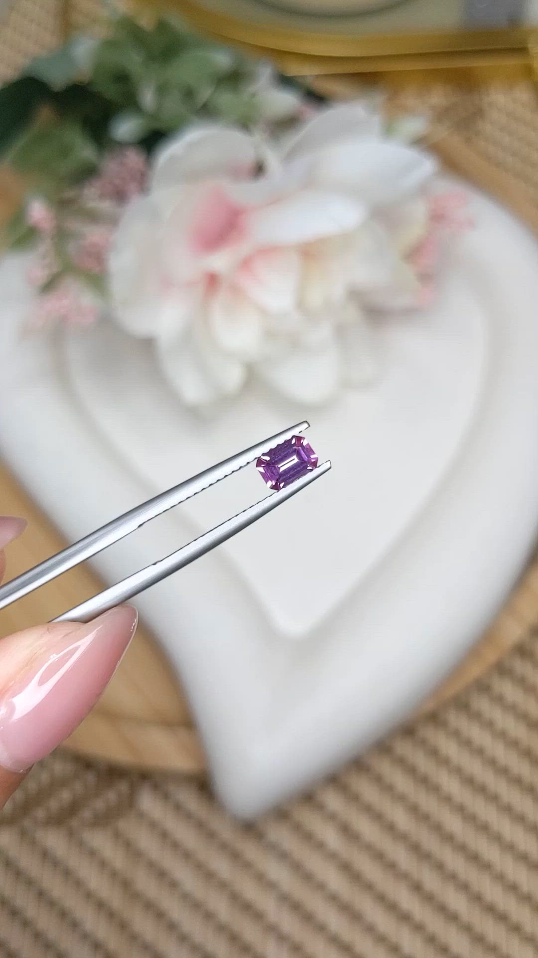 0.59 Ct. Pinkish Purple Rhodolite Garnet from Ceylon (Sri Lanka) Size Video