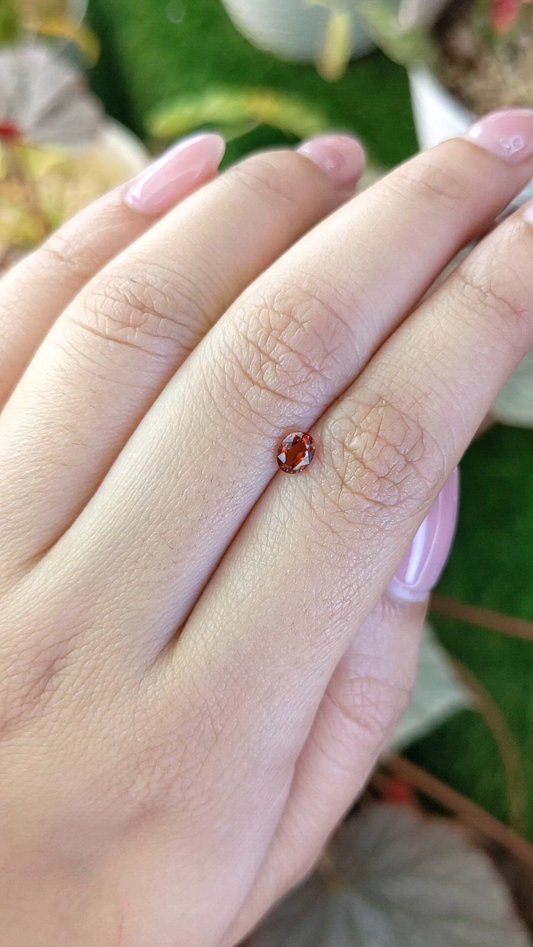 0.41 Ct. Reddish Orange Hessonite Garnet from Madagascar Size Video