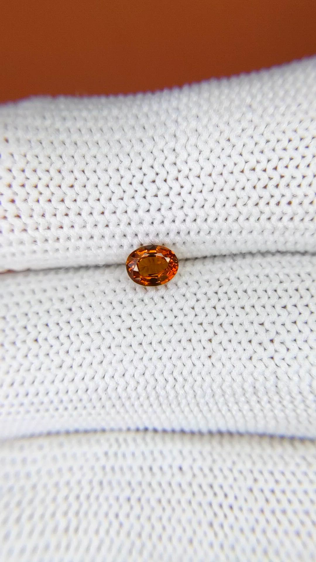 0.41 Ct. Reddish Orange Hessonite Garnet from Madagascar Size Video