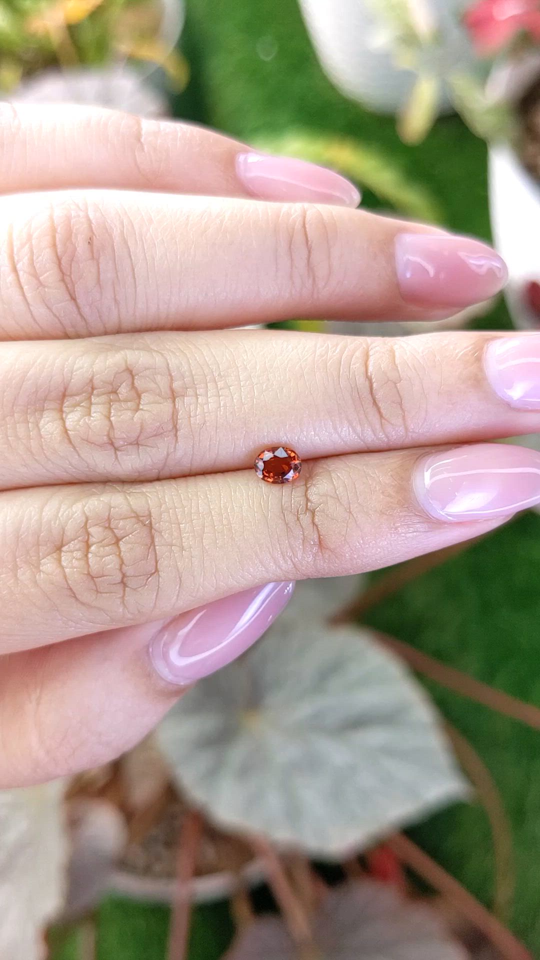 0.41 Ct. Reddish Orange Hessonite Garnet from Madagascar Size Video