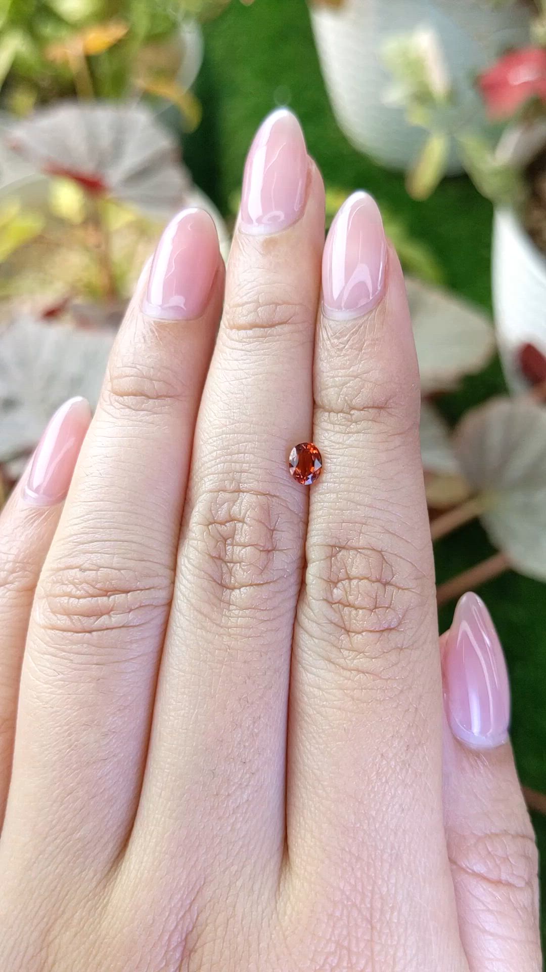 0.41 Ct. Reddish Orange Hessonite Garnet from Madagascar Size Video