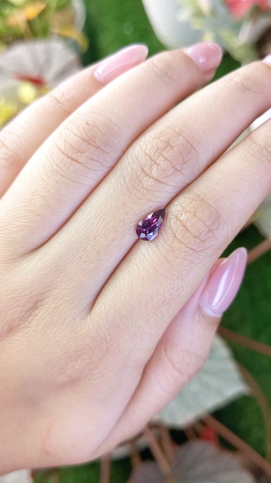 1.03 Ct. Pinkish Purple Rhodolite Garnet from Ceylon (Sri Lanka) Size Video