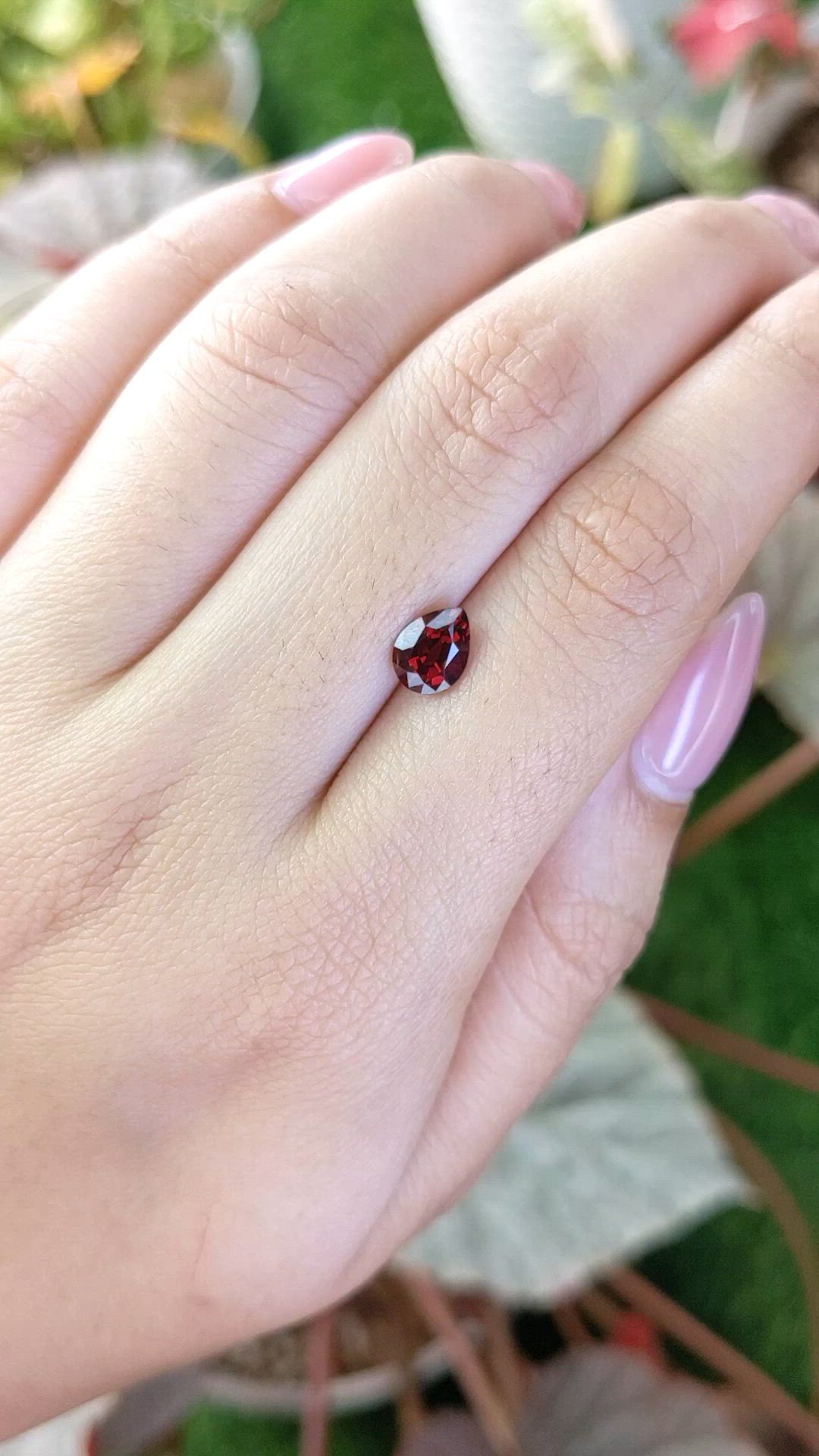 1.11 Ct. Orangish Red Garnet from Ceylon (Sri Lanka) Size Video
