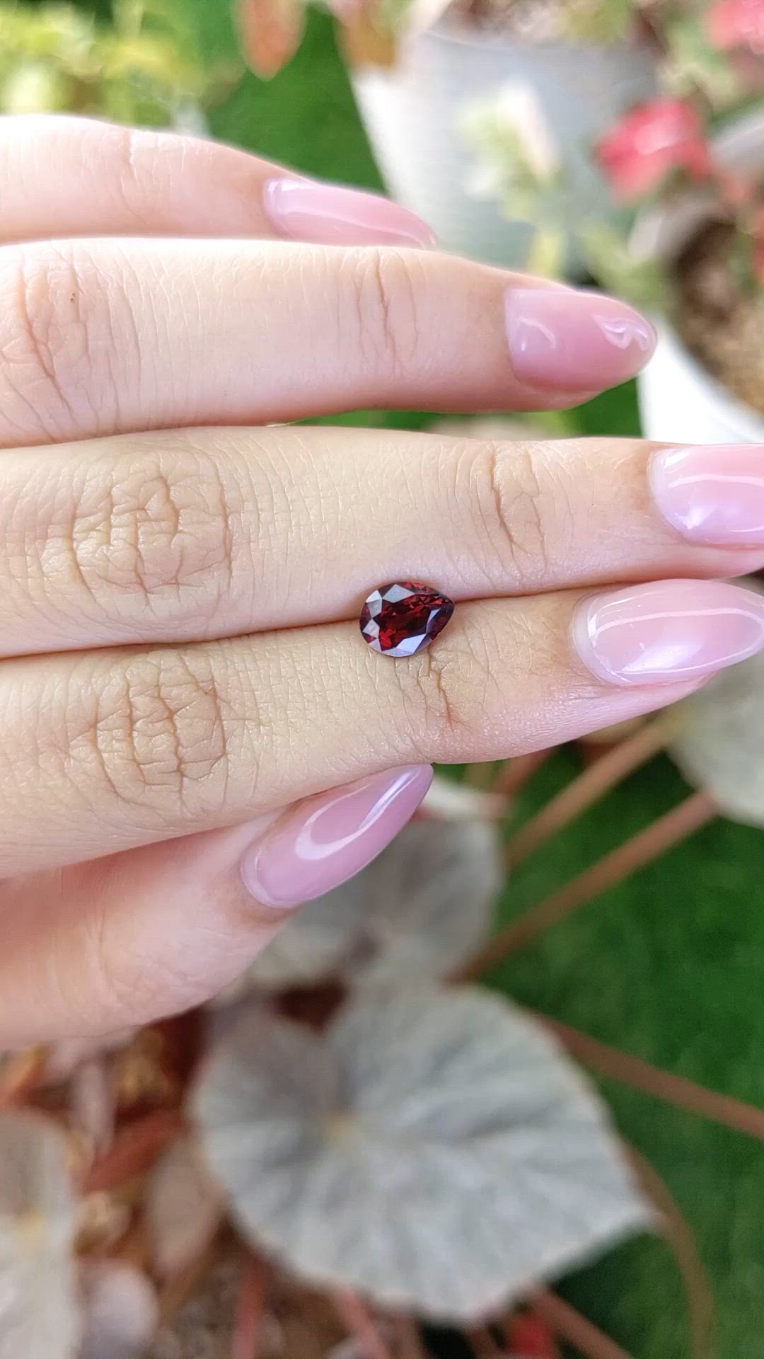 1.11 Ct. Orangish Red Garnet from Ceylon (Sri Lanka) Size Video