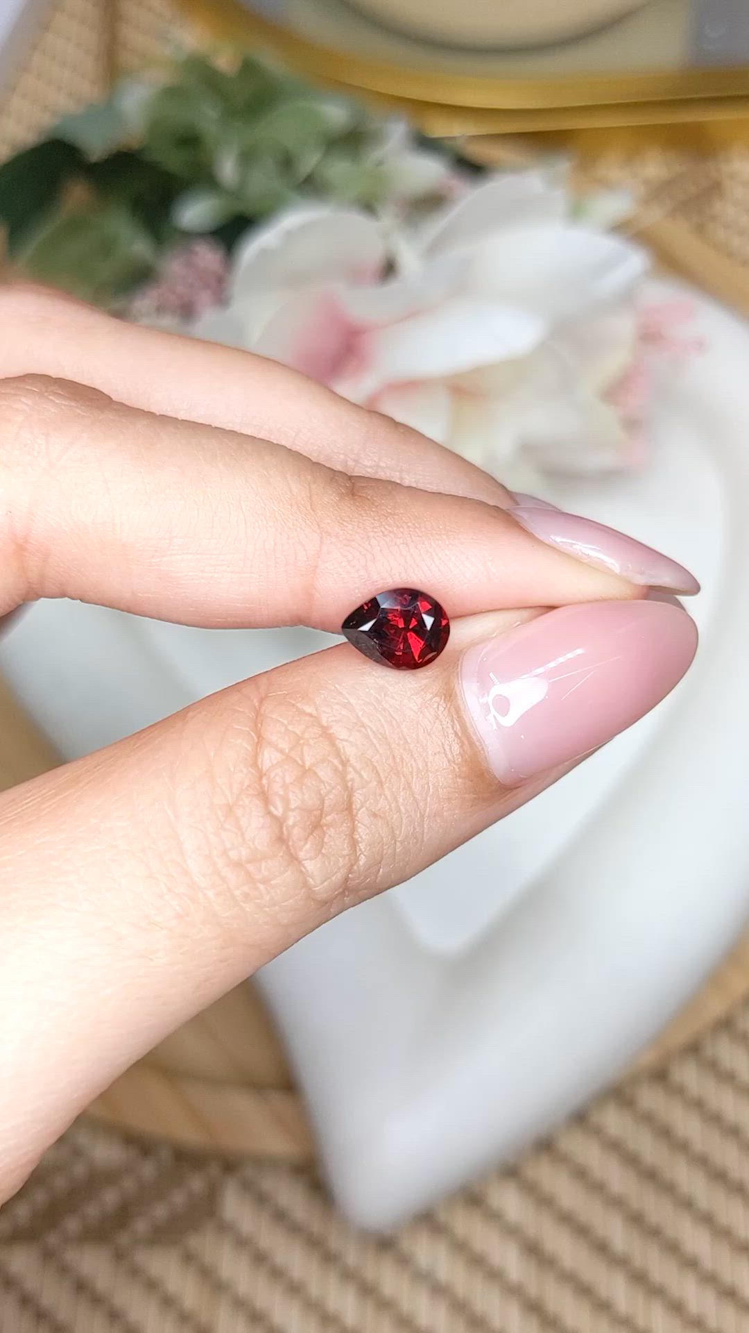 1.11 Ct. Orangish Red Garnet from Ceylon (Sri Lanka) Size Video