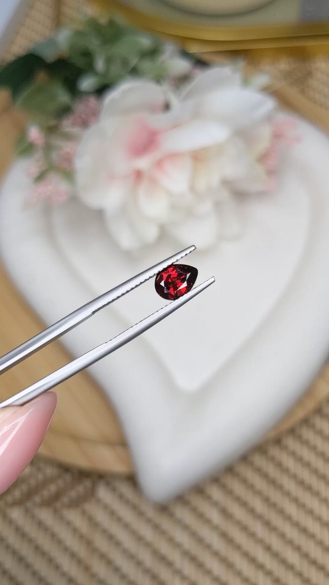 1.11 Ct. Orangish Red Garnet from Ceylon (Sri Lanka) Size Video