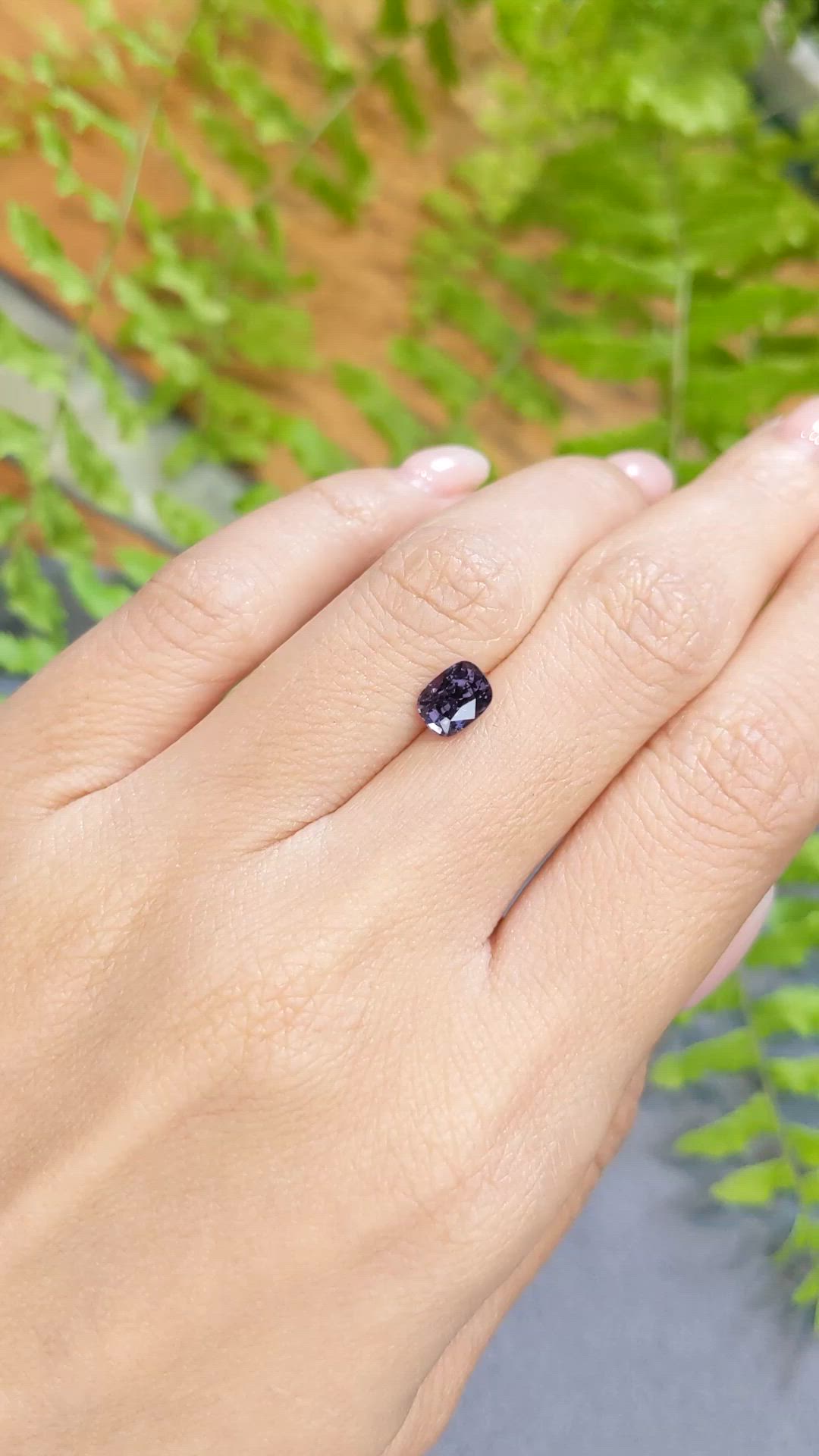 1.29 Ct. Bluish Purple Spinel from Burma (Myanmar) Size Video