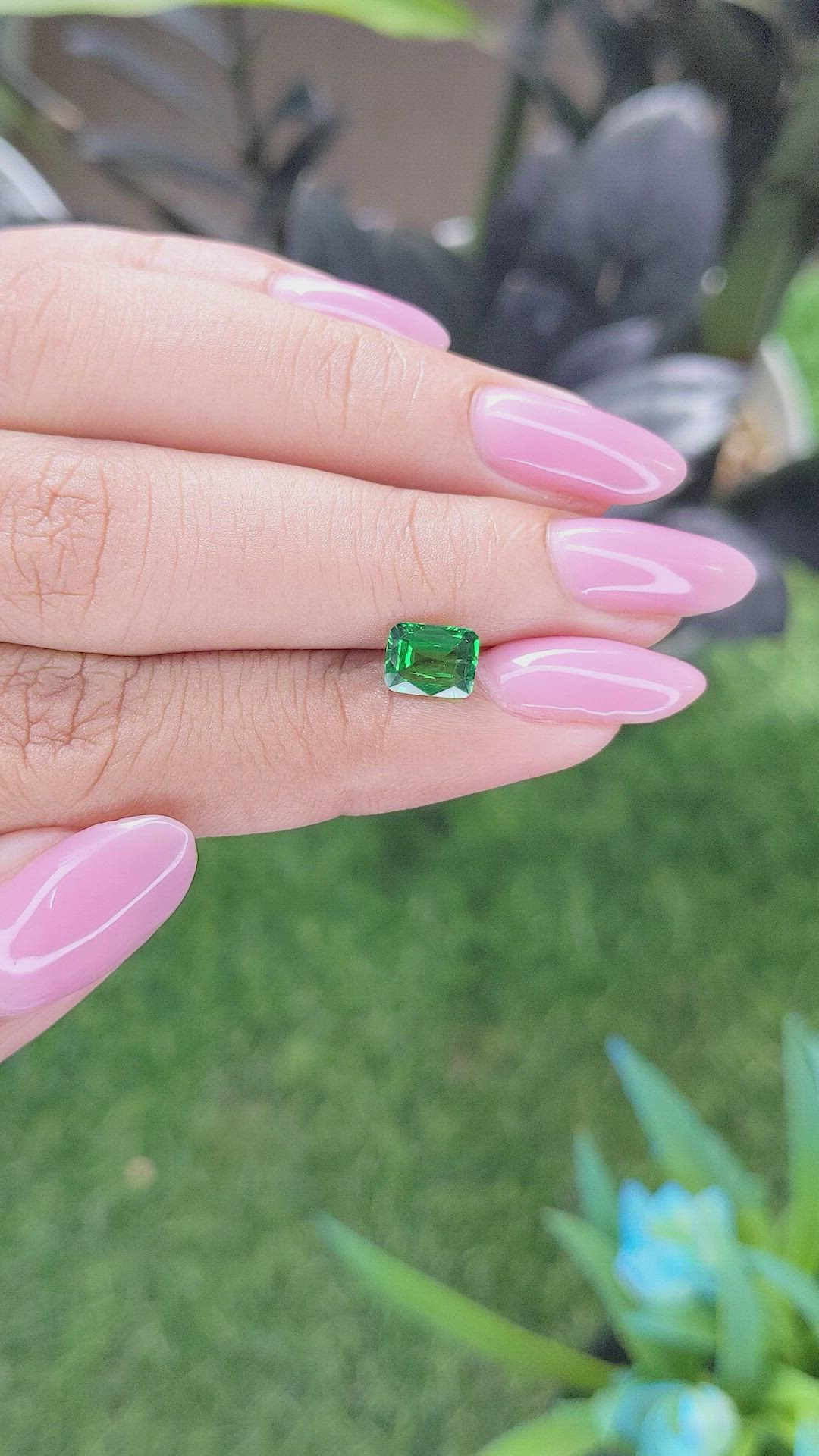 1.01 Ct. Tsavorite Garnet from Tanzania Size Video