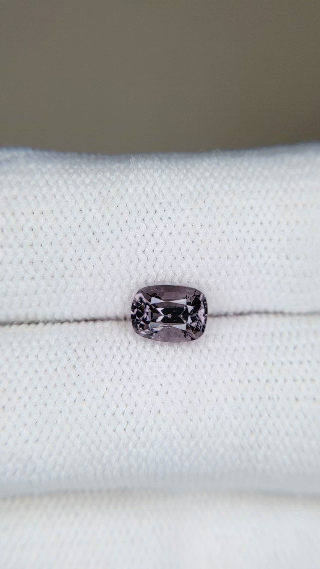 1.23 Ct. Purplish Grey Spinel from Burma (Myanmar) Size Video