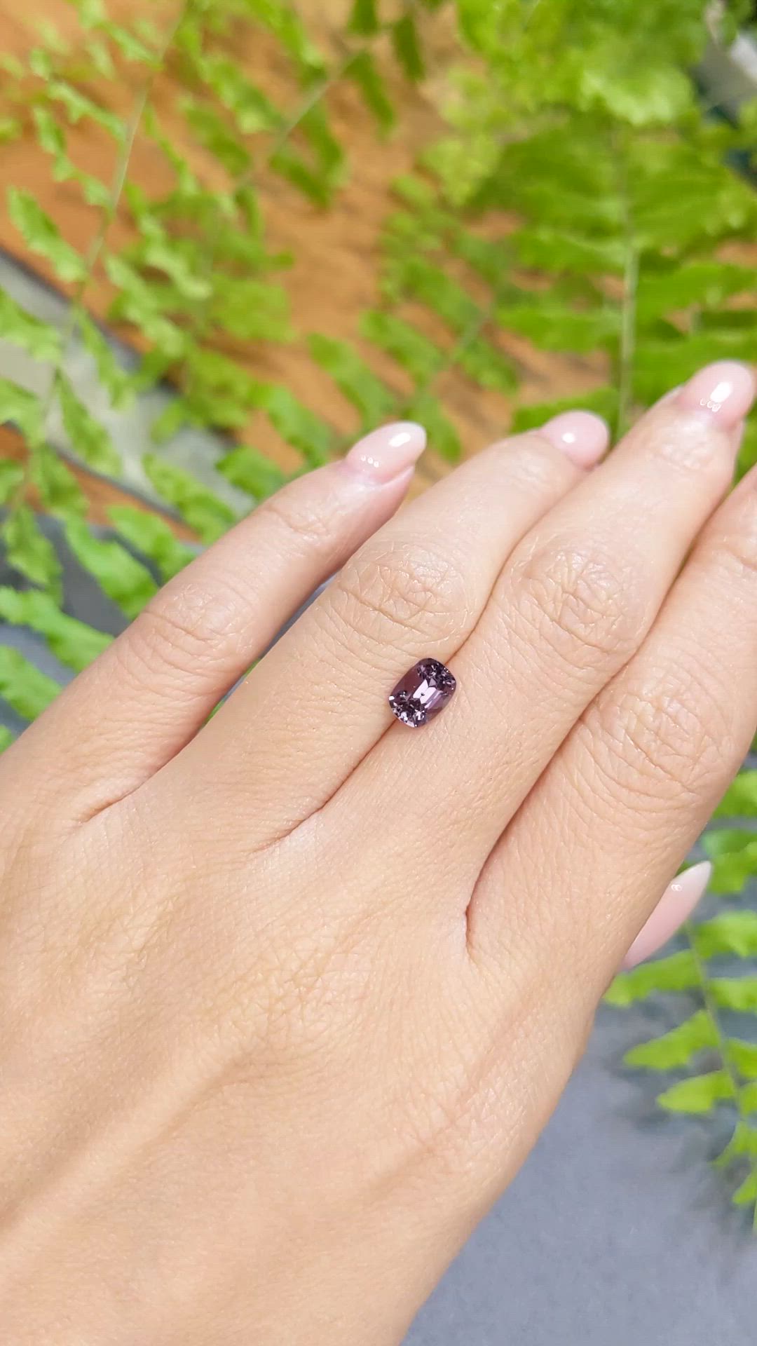 1.23 Ct. Purplish Grey Spinel from Burma (Myanmar) Size Video
