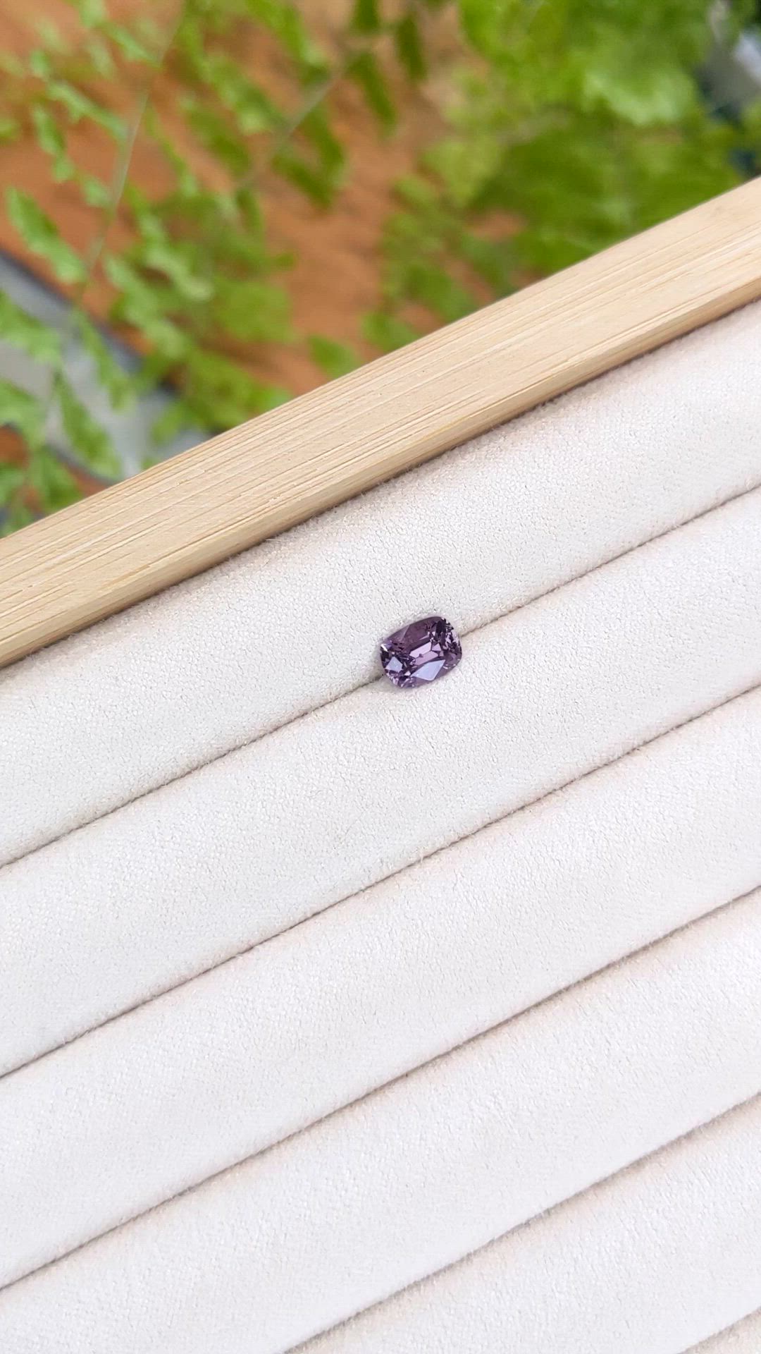 1.23 Ct. Purplish Grey Spinel from Burma (Myanmar) Size Video