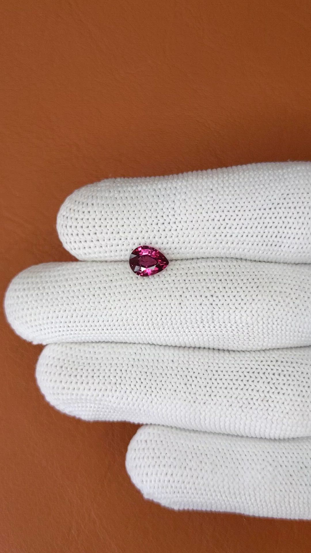 0.90 Ct. Purplish Pink Rhodolite Garnet from Ceylon (Sri Lanka) Size Video