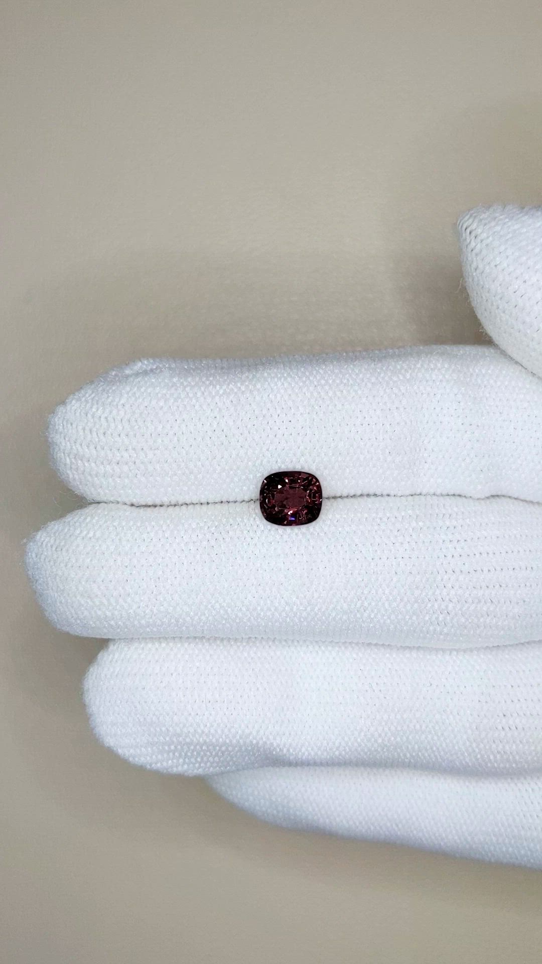 1.28 Ct. Purplish Red Spinel from Burma (Myanmar) Size Video