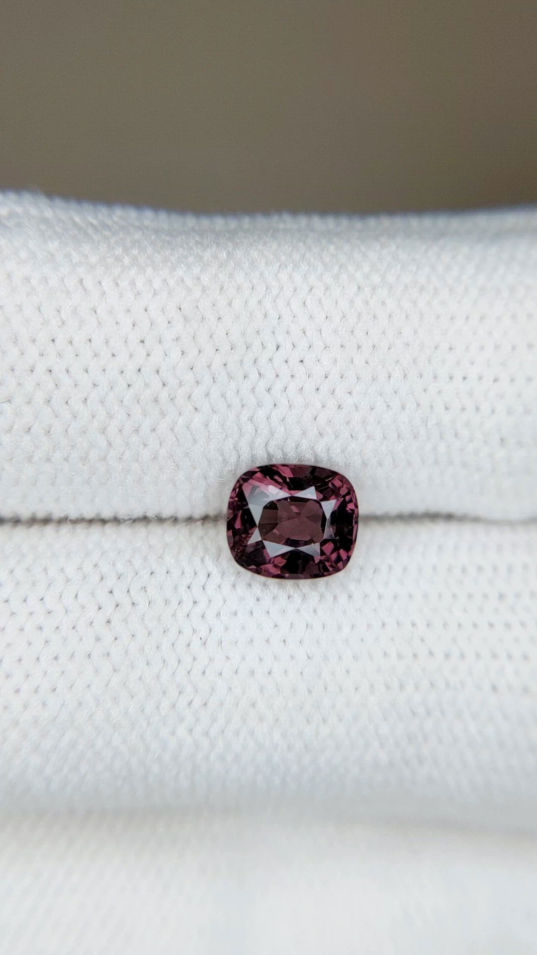 1.28 Ct. Purplish Red Spinel from Burma (Myanmar) Size Video