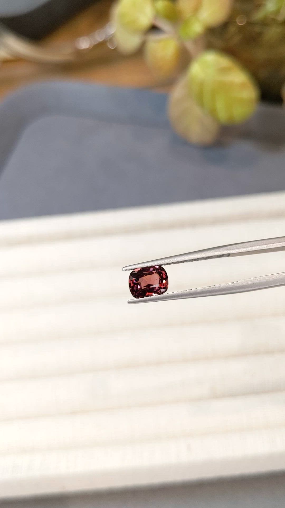 1.12 Ct. Red Spinel from Burma (Myanmar) Size Video