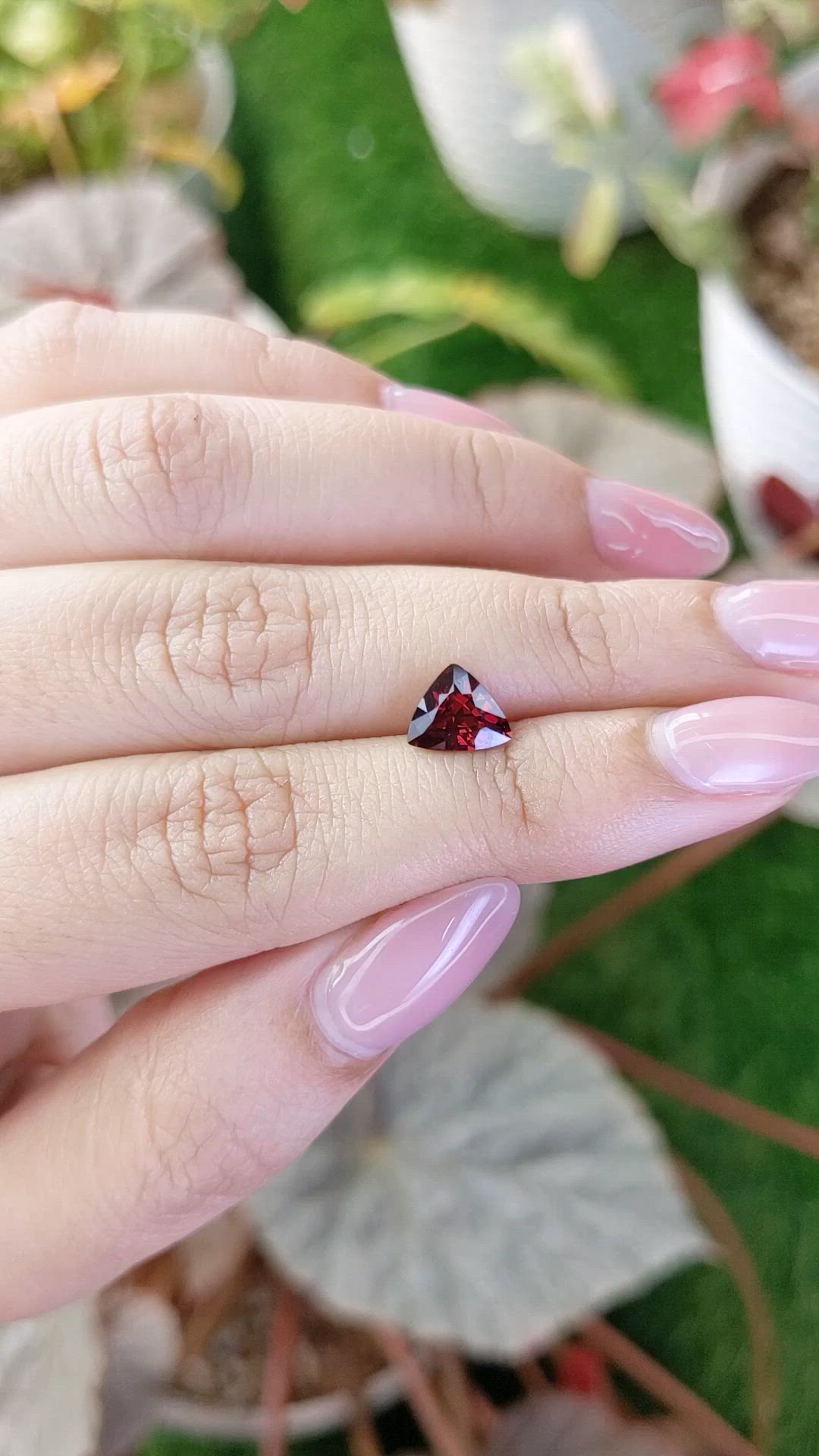 1.52 Ct. Purplish Red Rhodolite Garnet from Ceylon (Sri Lanka) Size Video