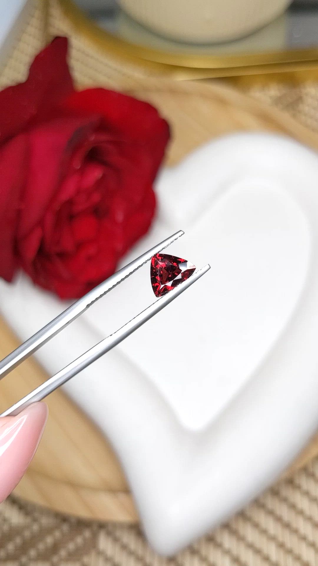 1.52 Ct. Purplish Red Rhodolite Garnet from Ceylon (Sri Lanka) Size Video