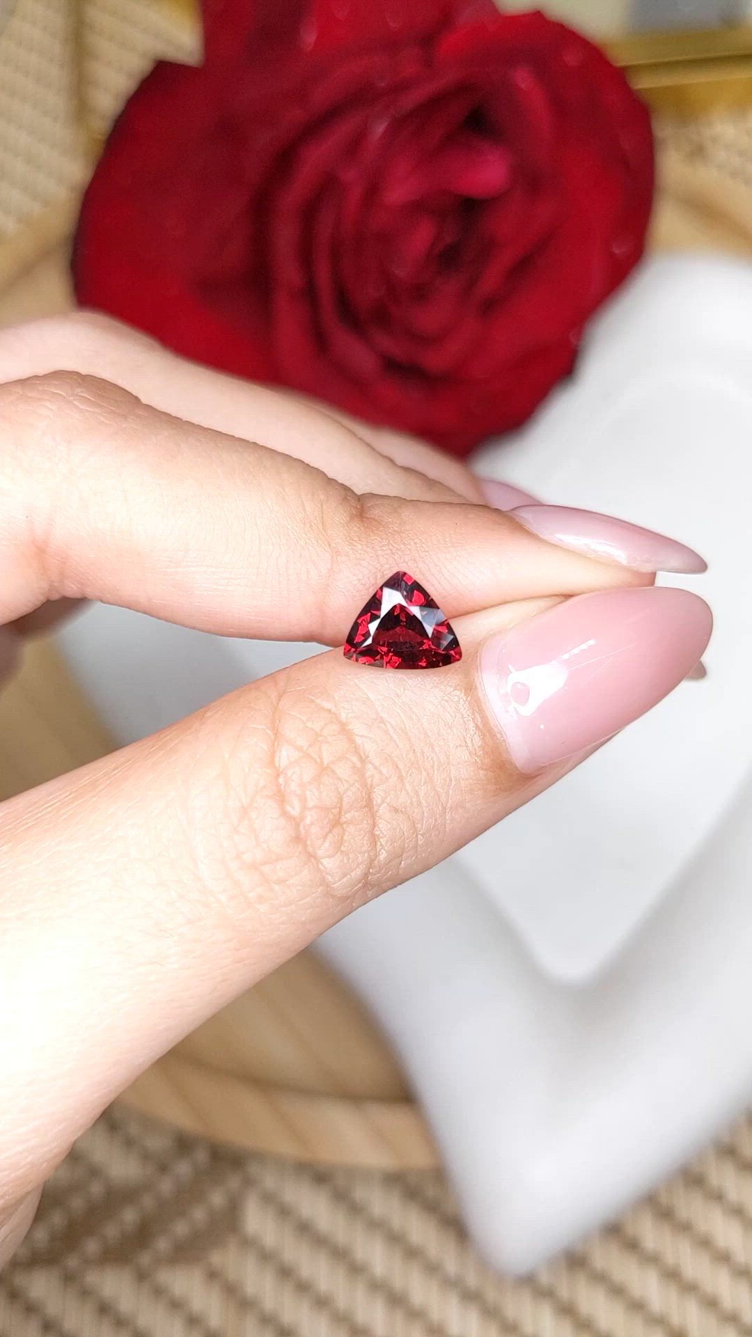 1.52 Ct. Purplish Red Rhodolite Garnet from Ceylon (Sri Lanka) Size Video