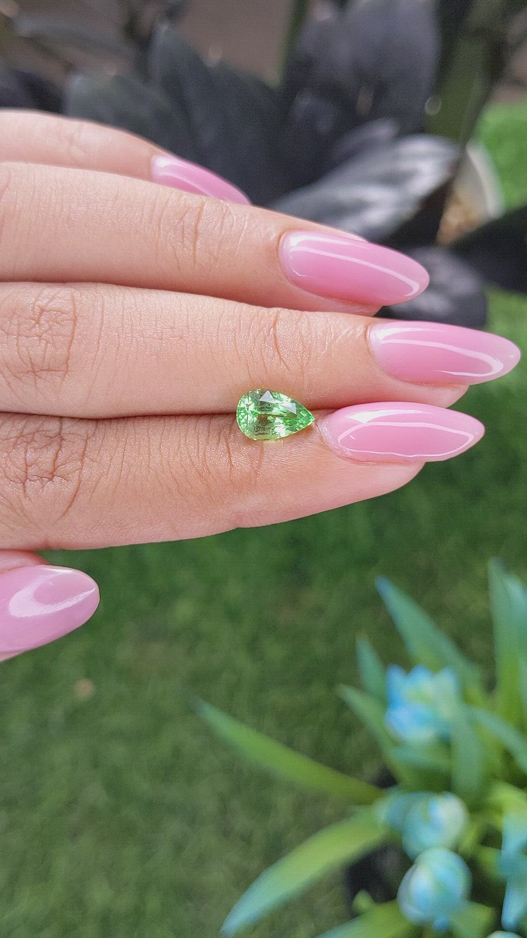 1.65 Ct. Green Grossular Garnet from Tanzania Size Video