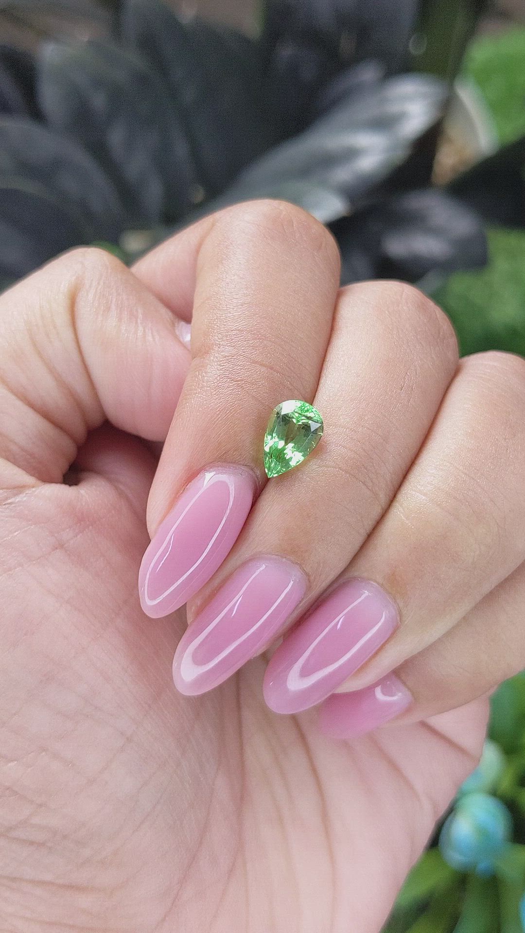 1.65 Ct. Green Grossular Garnet from Tanzania Size Video