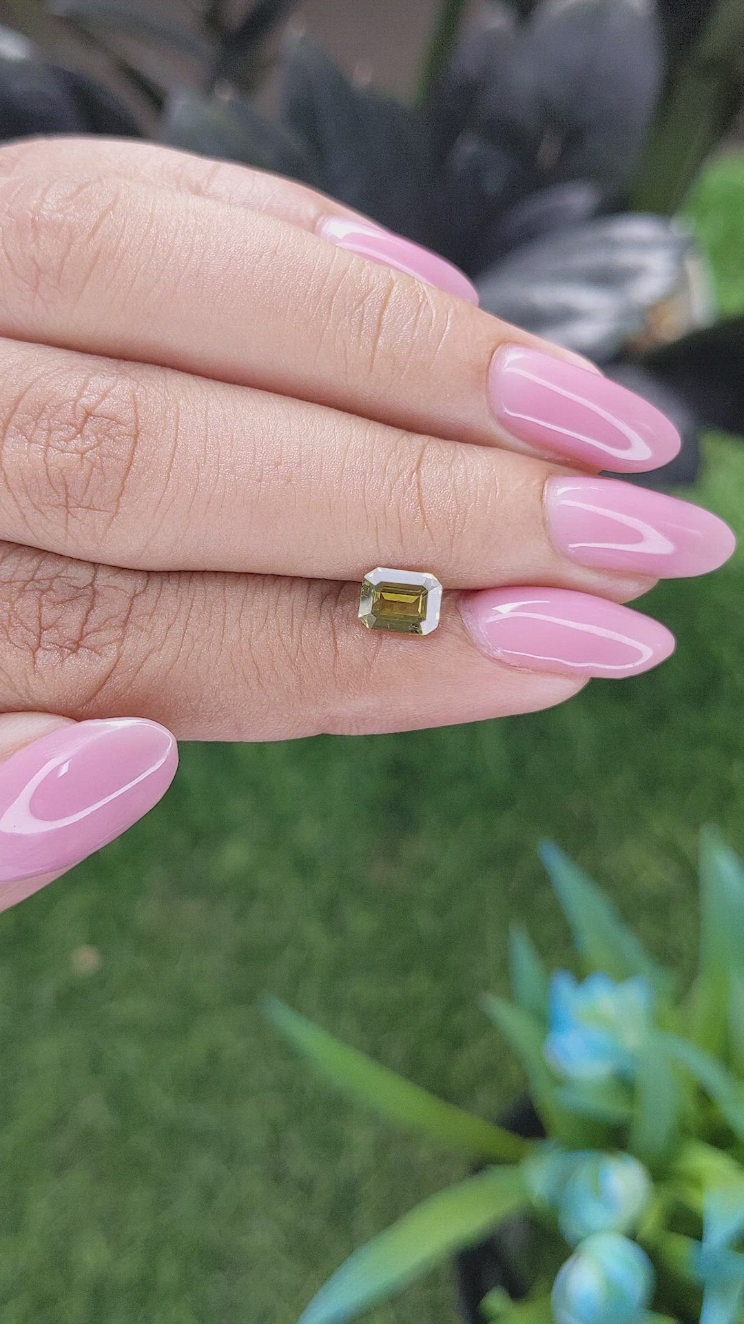 1.01 Ct. Yellowish Green Chrysoberyl from Ceylon (Sri Lanka) Size Video