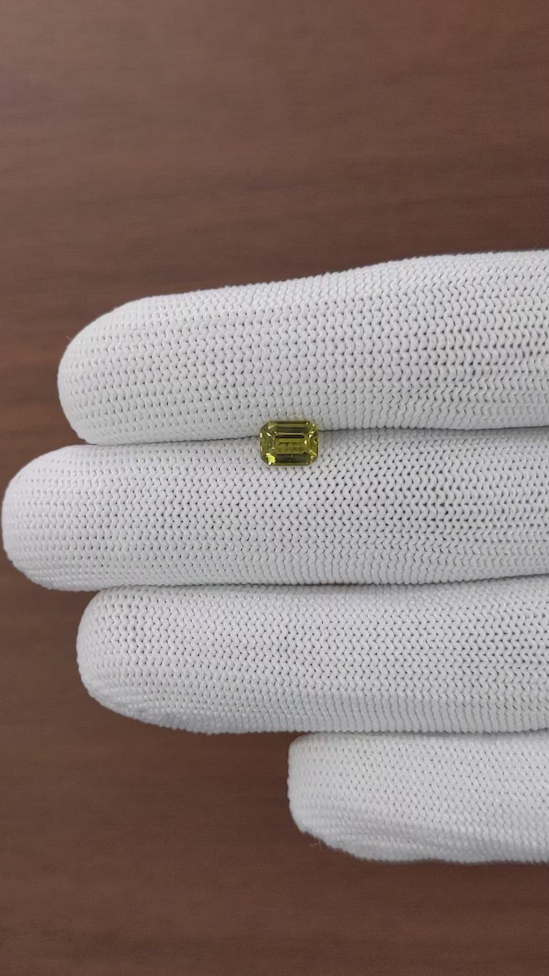 1.01 Ct. Yellowish Green Chrysoberyl from Ceylon (Sri Lanka) Size Video