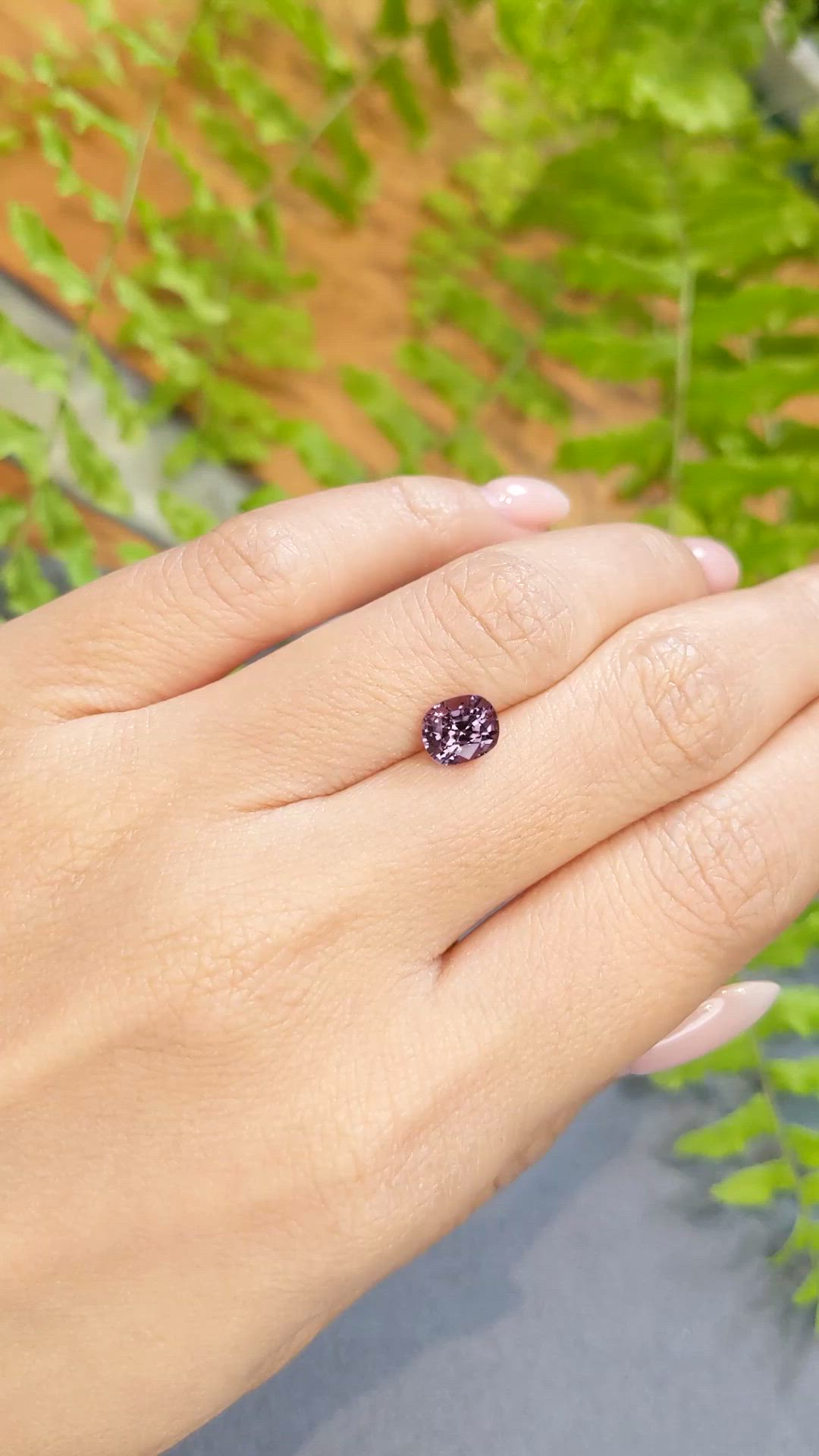 1.41 Ct. Purplish Grey Spinel from Burma (Myanmar) Size Video