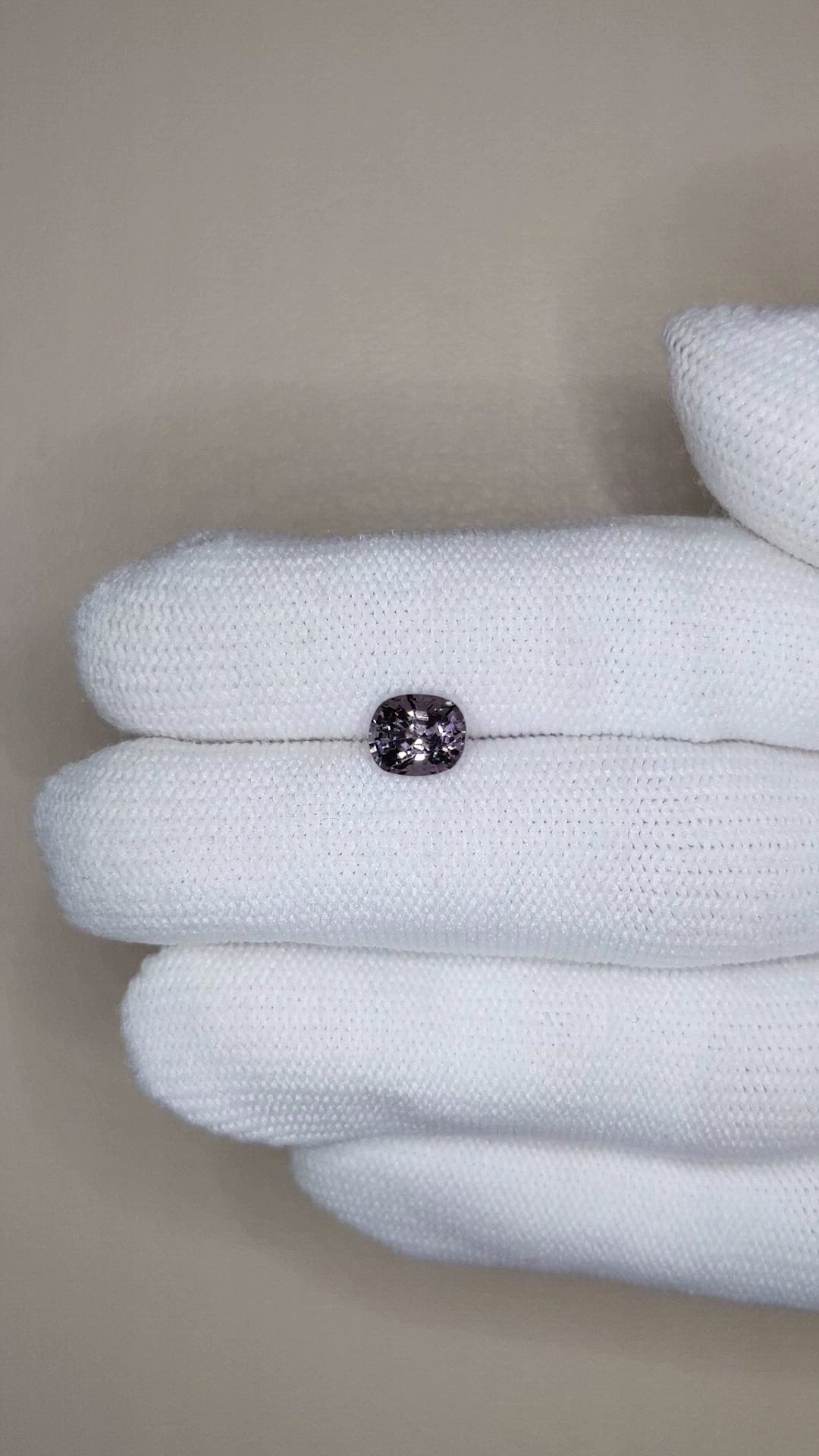 1.41 Ct. Purplish Grey Spinel from Burma (Myanmar) Size Video
