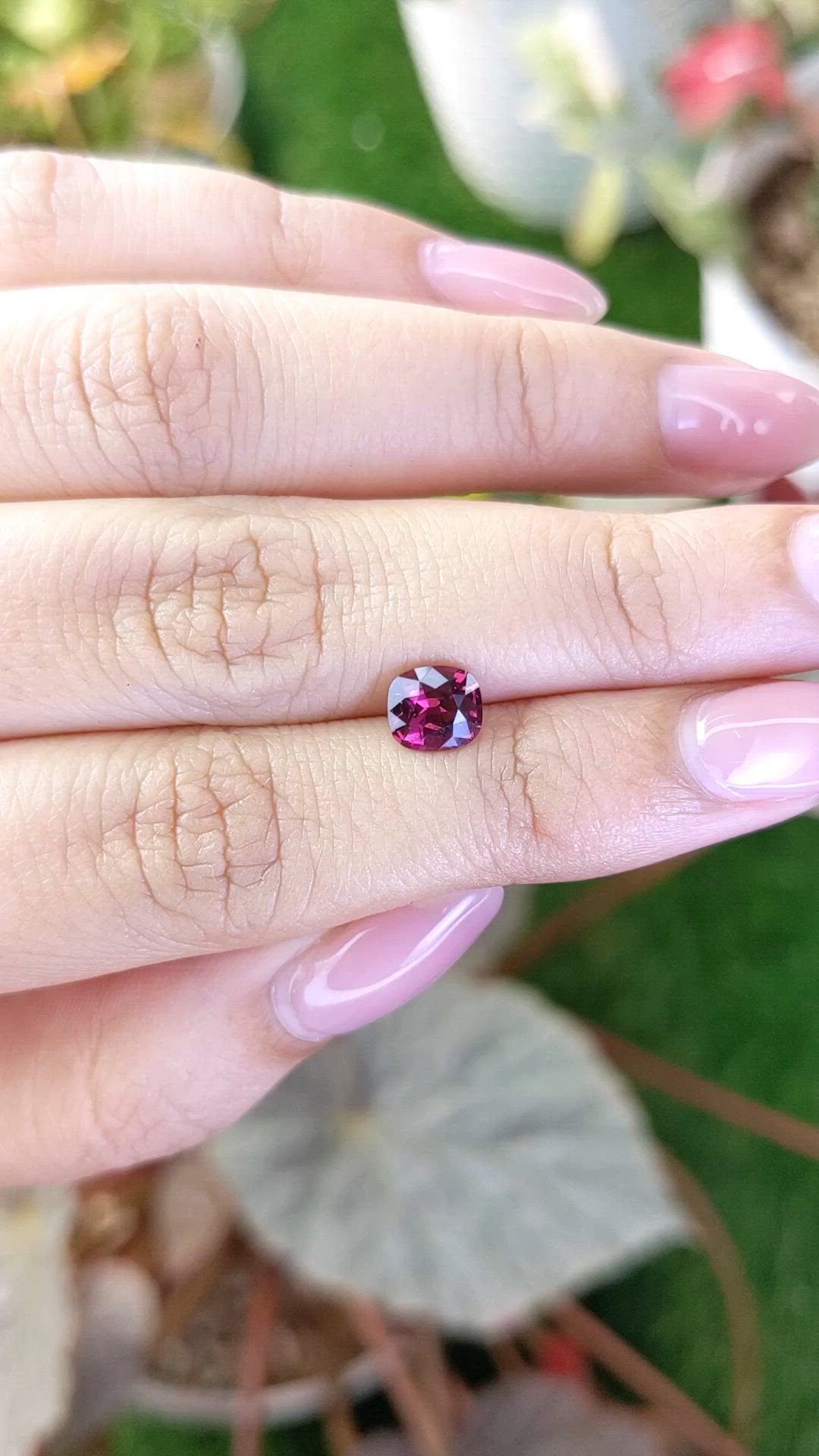 1.24 Ct. Purplish Pink Rhodolite Garnet from Ceylon (Sri Lanka) Size Video