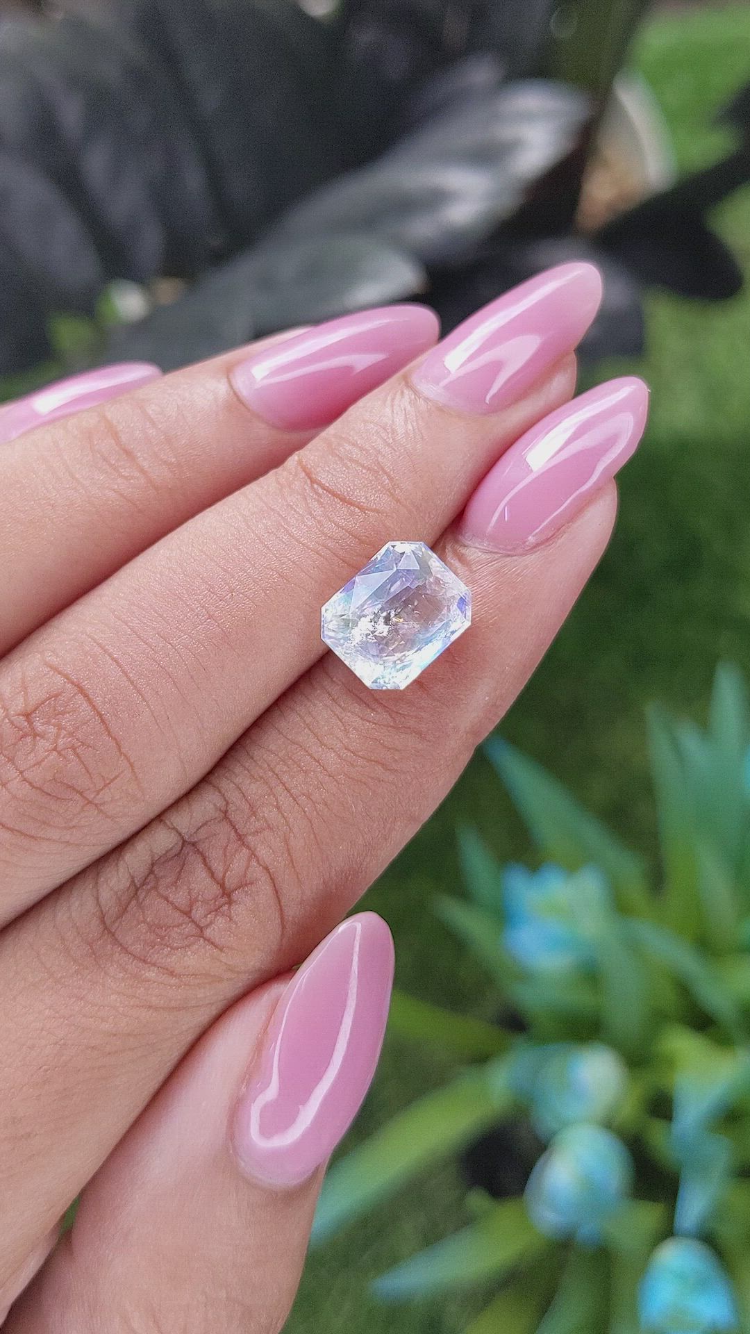3.32 Ct. Rainbow Moonstone from Tanzania Size Video