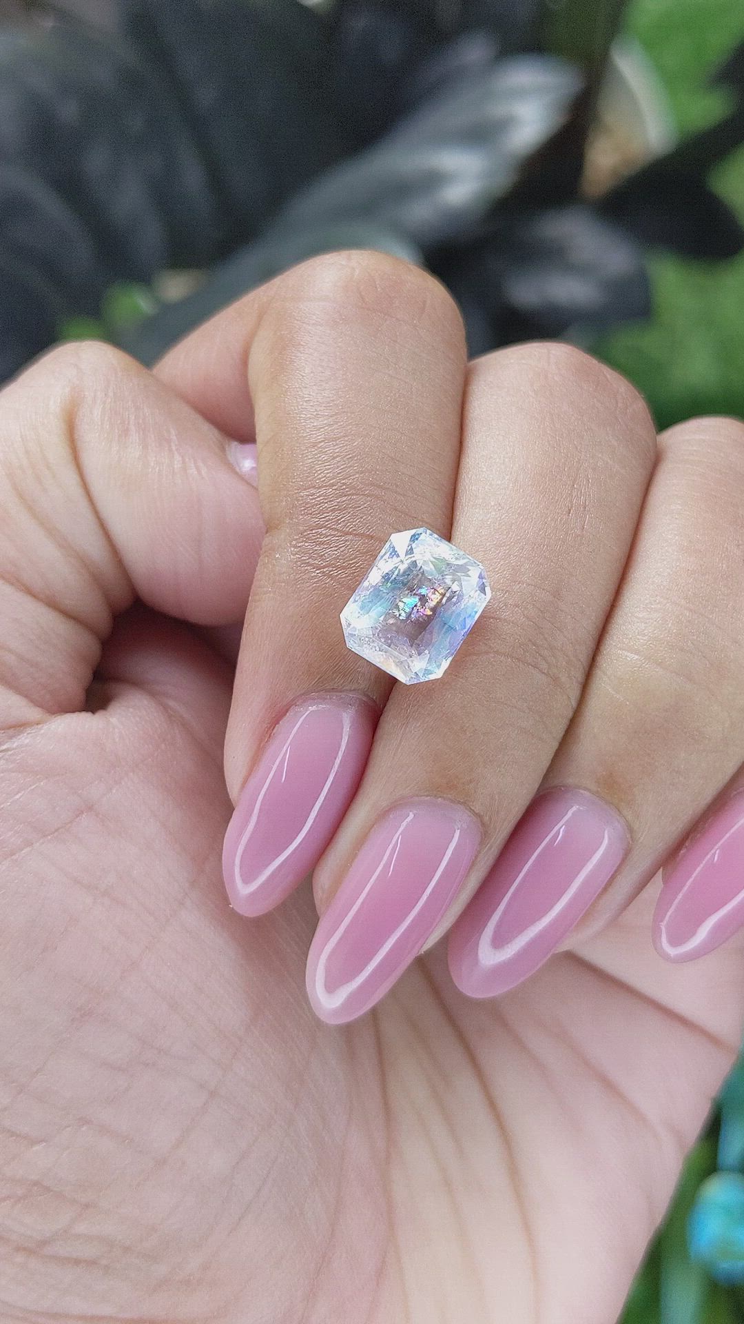 3.32 Ct. Rainbow Moonstone from Tanzania Size Video