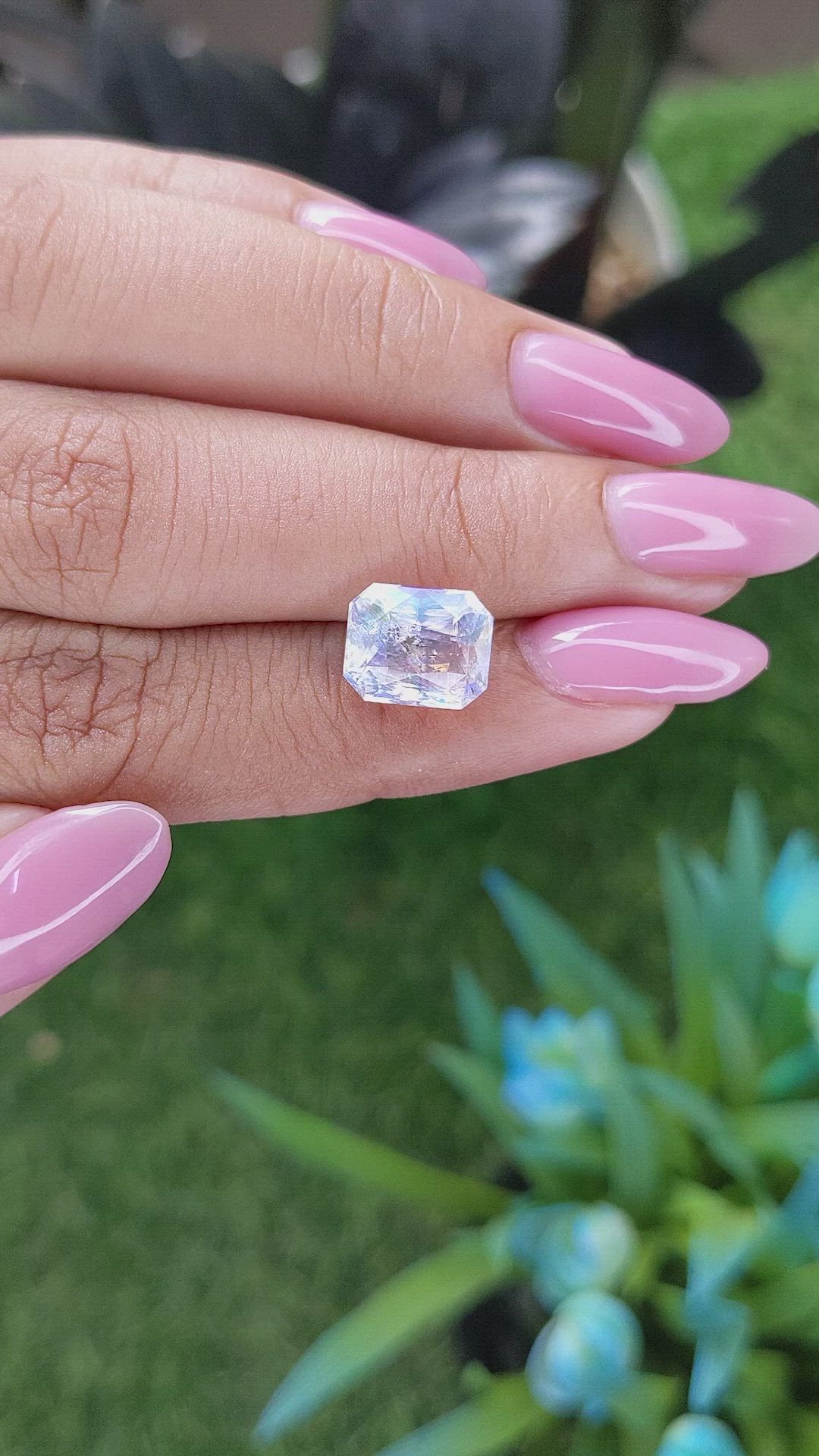 3.32 Ct. Rainbow Moonstone from Tanzania Size Video