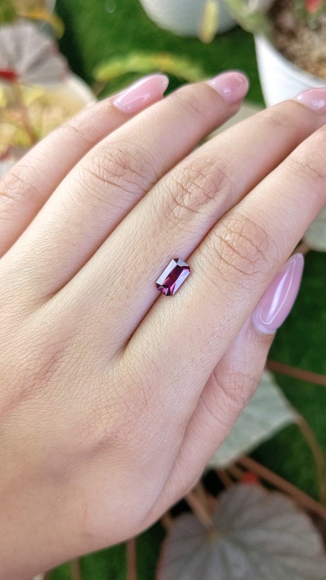 1.04 Ct. Pinkish Purple Rhodolite Garnet from Ceylon (Sri Lanka) Size Video