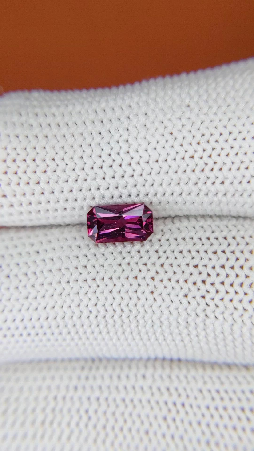 1.04 Ct. Pinkish Purple Rhodolite Garnet from Ceylon (Sri Lanka) Size Video