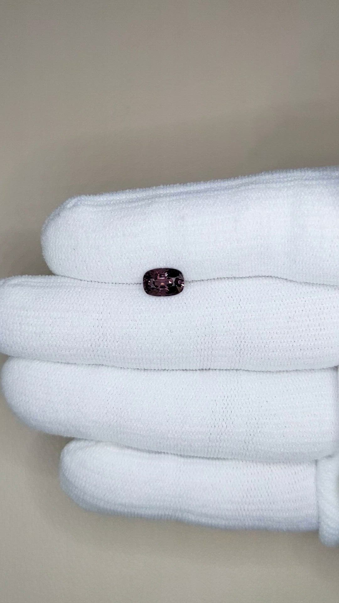1.25 Ct. Pinkish Purple Spinel from Burma (Myanmar) Size Video