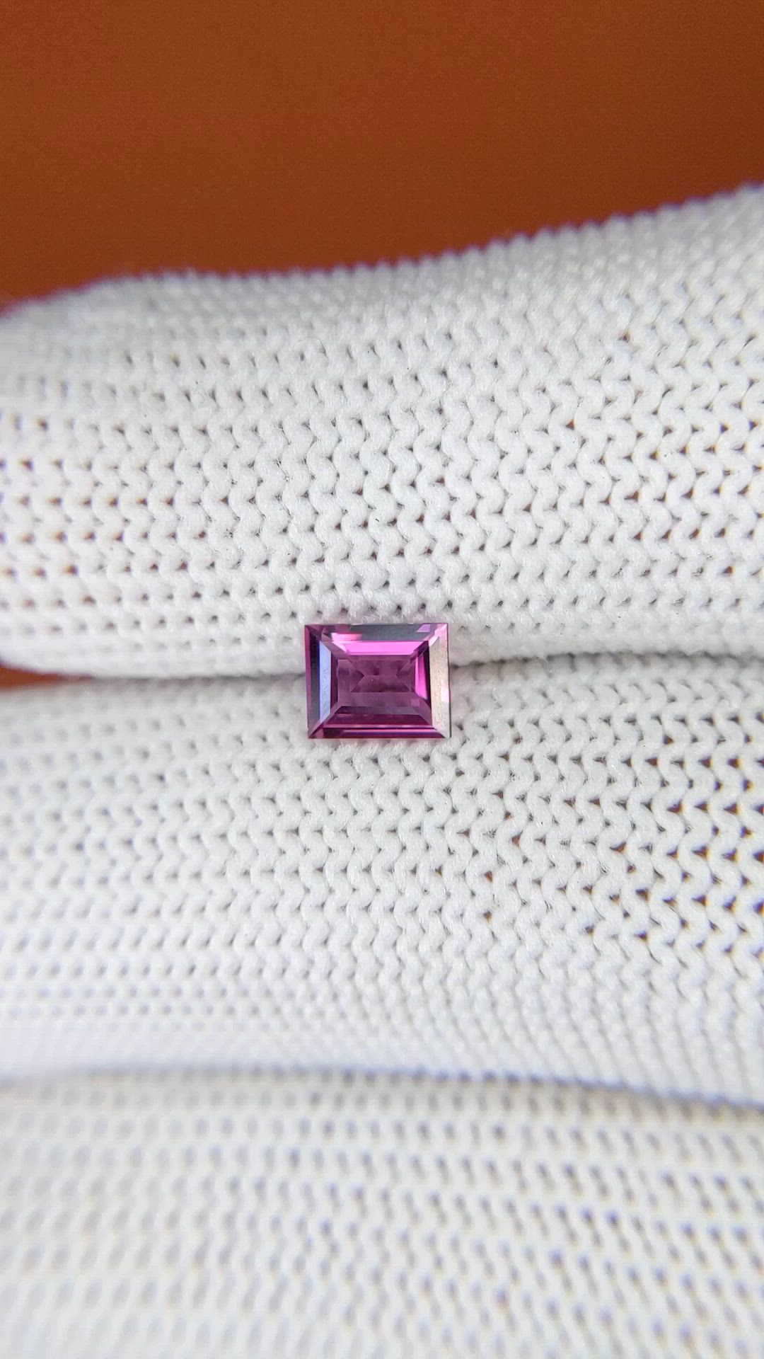 0.67 Ct. Purplish Pink Rhodolite Garnet from Ceylon (Sri Lanka) Size Video