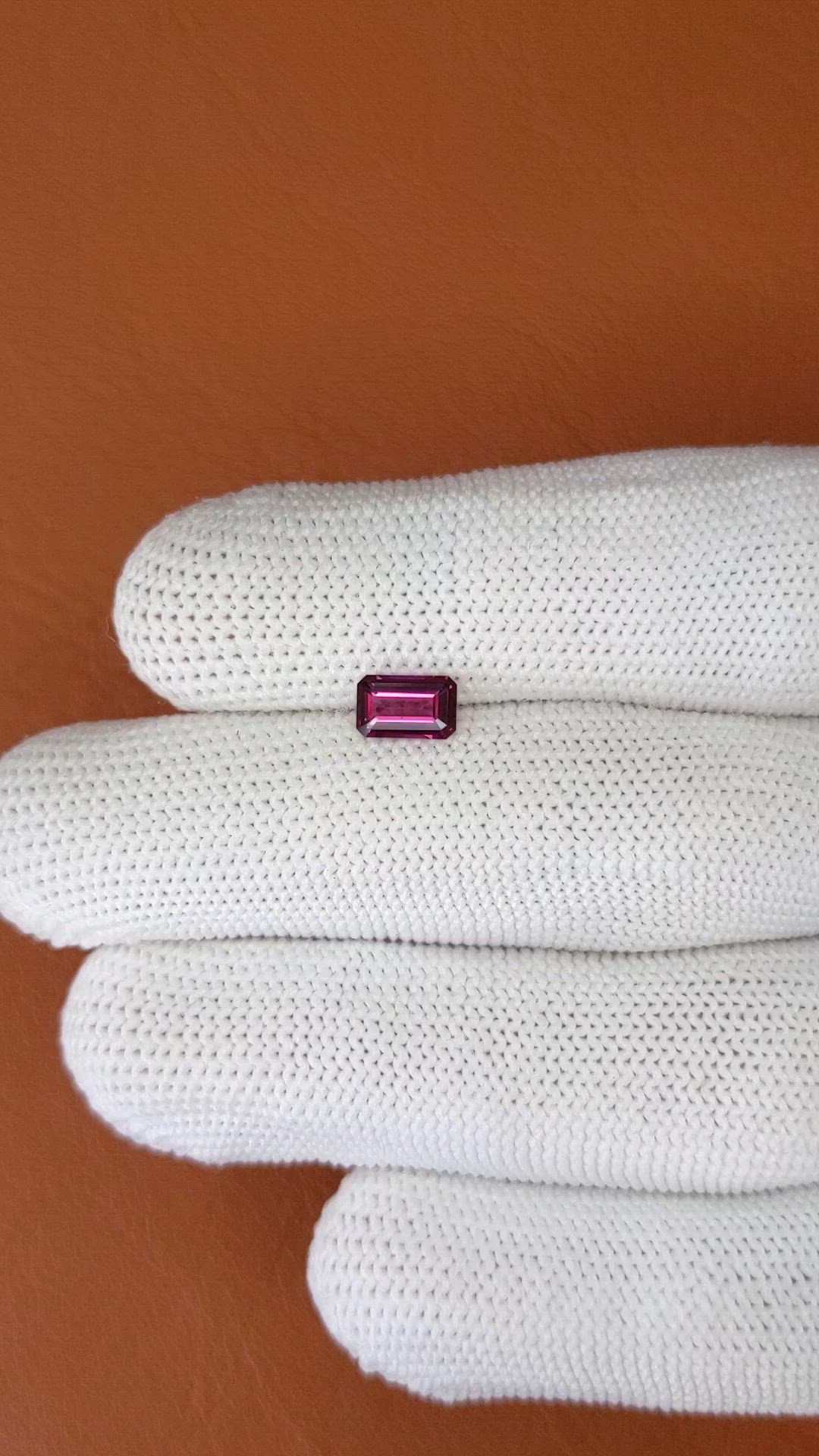 0.85 Ct. Purplish Pink Rhodolite Garnet from Ceylon (Sri Lanka) Size Video