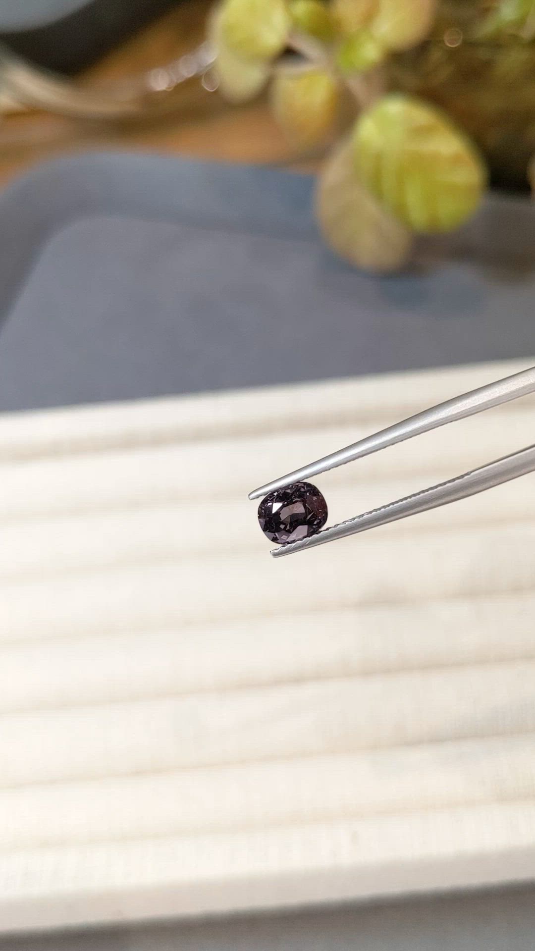 1.38 Ct. Purplish Grey Spinel from Burma (Myanmar) Size Video
