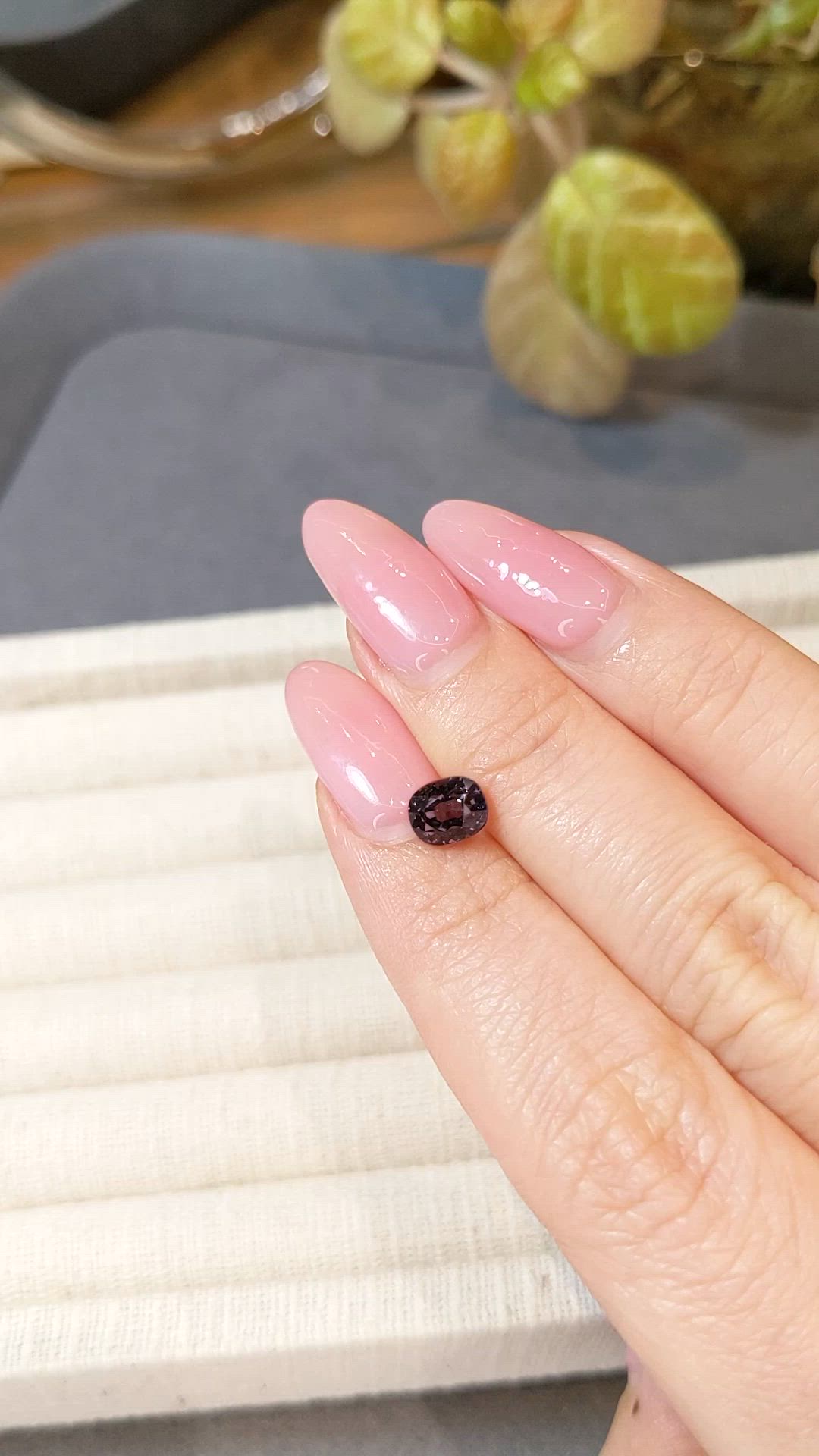 1.38 Ct. Purplish Grey Spinel from Burma (Myanmar) Size Video