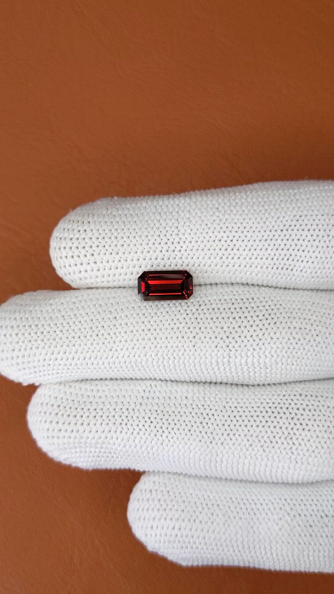 1.94 Ct. Reddish Orange Hessonite Garnet from Madagascar Size Video