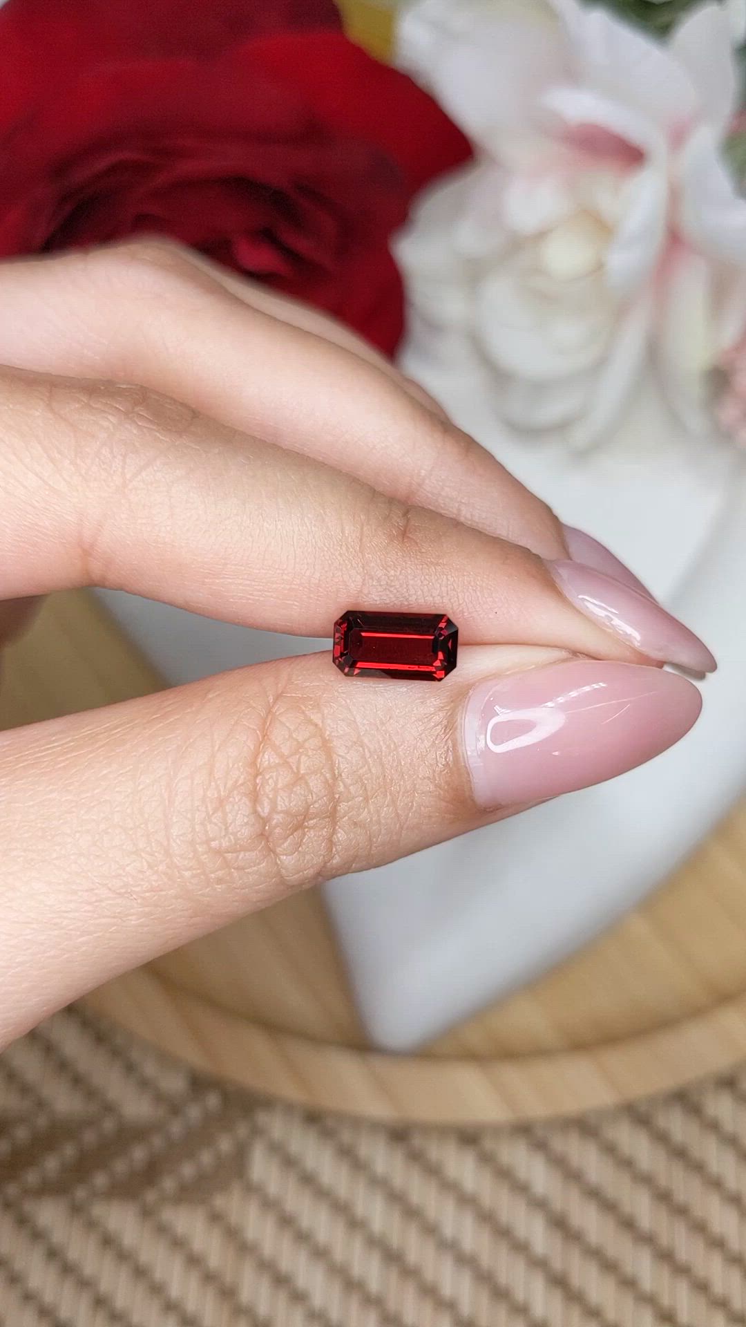 1.94 Ct. Reddish Orange Hessonite Garnet from Madagascar Size Video