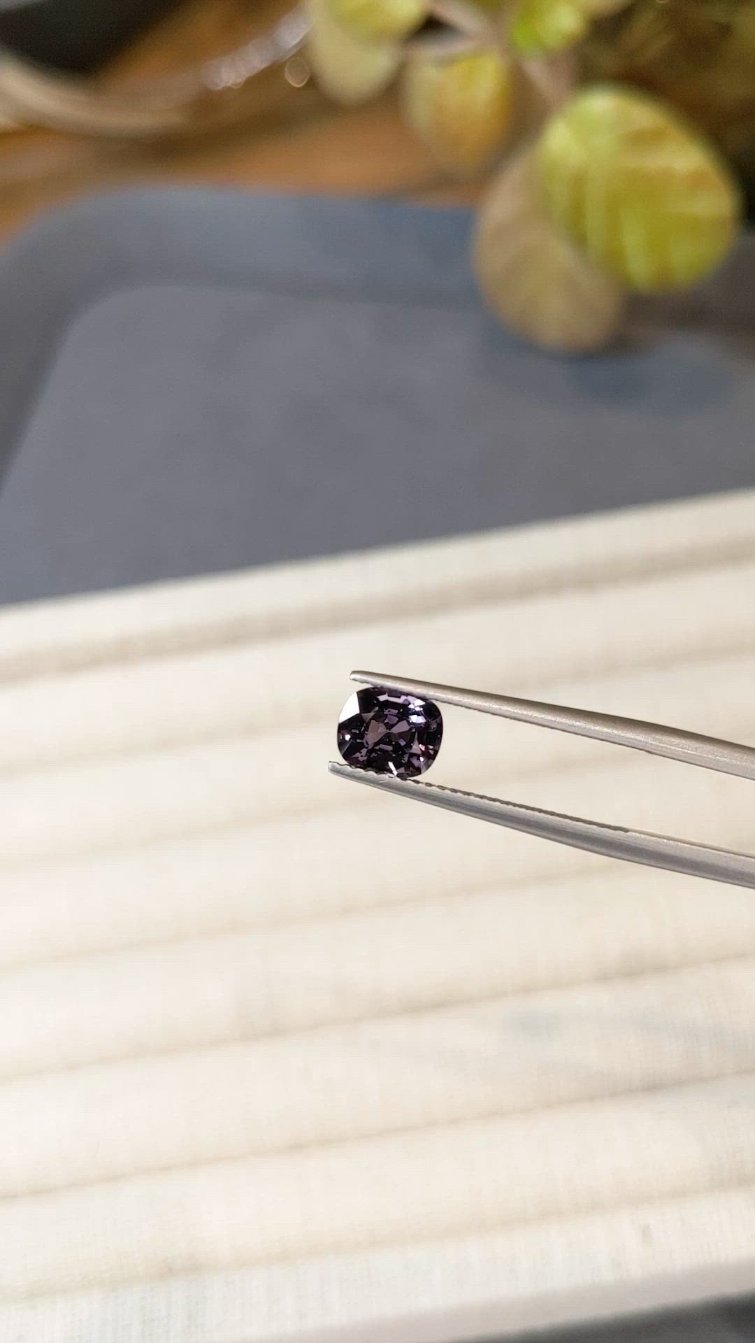1.34 Ct. Purple Spinel from Burma (Myanmar) Size Video
